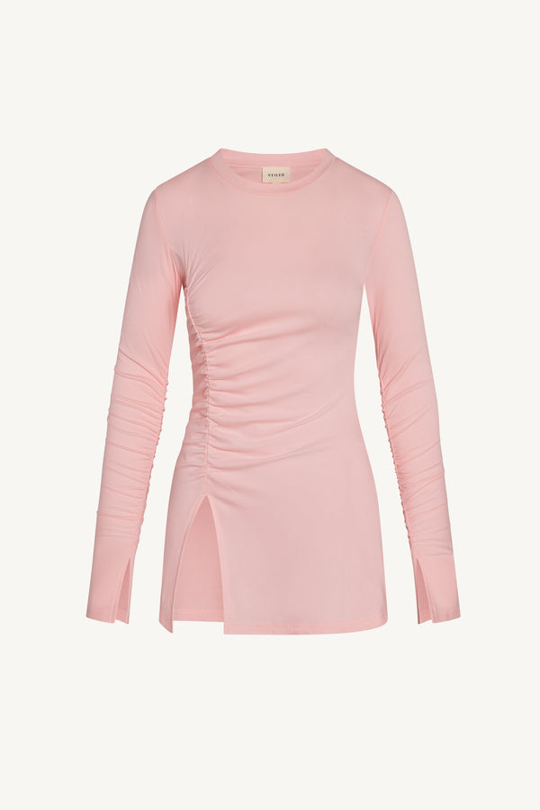 Asymmetric Side Slit Top - Pink Abayas Veiled 