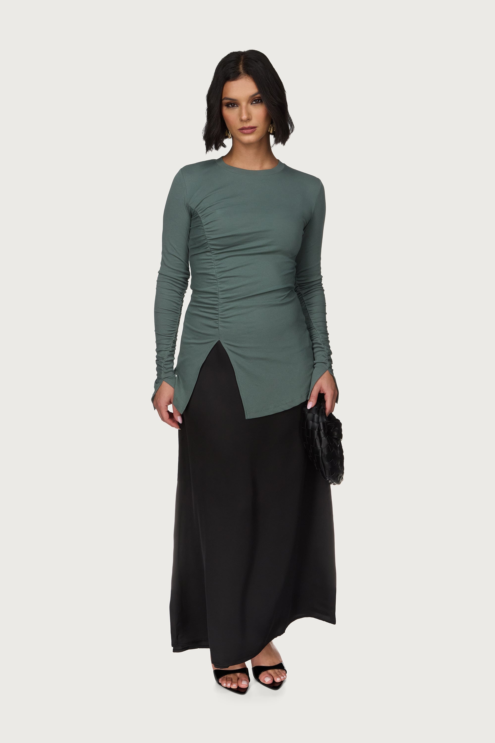 Asymmetric Side Slit Top - Sea Cloud