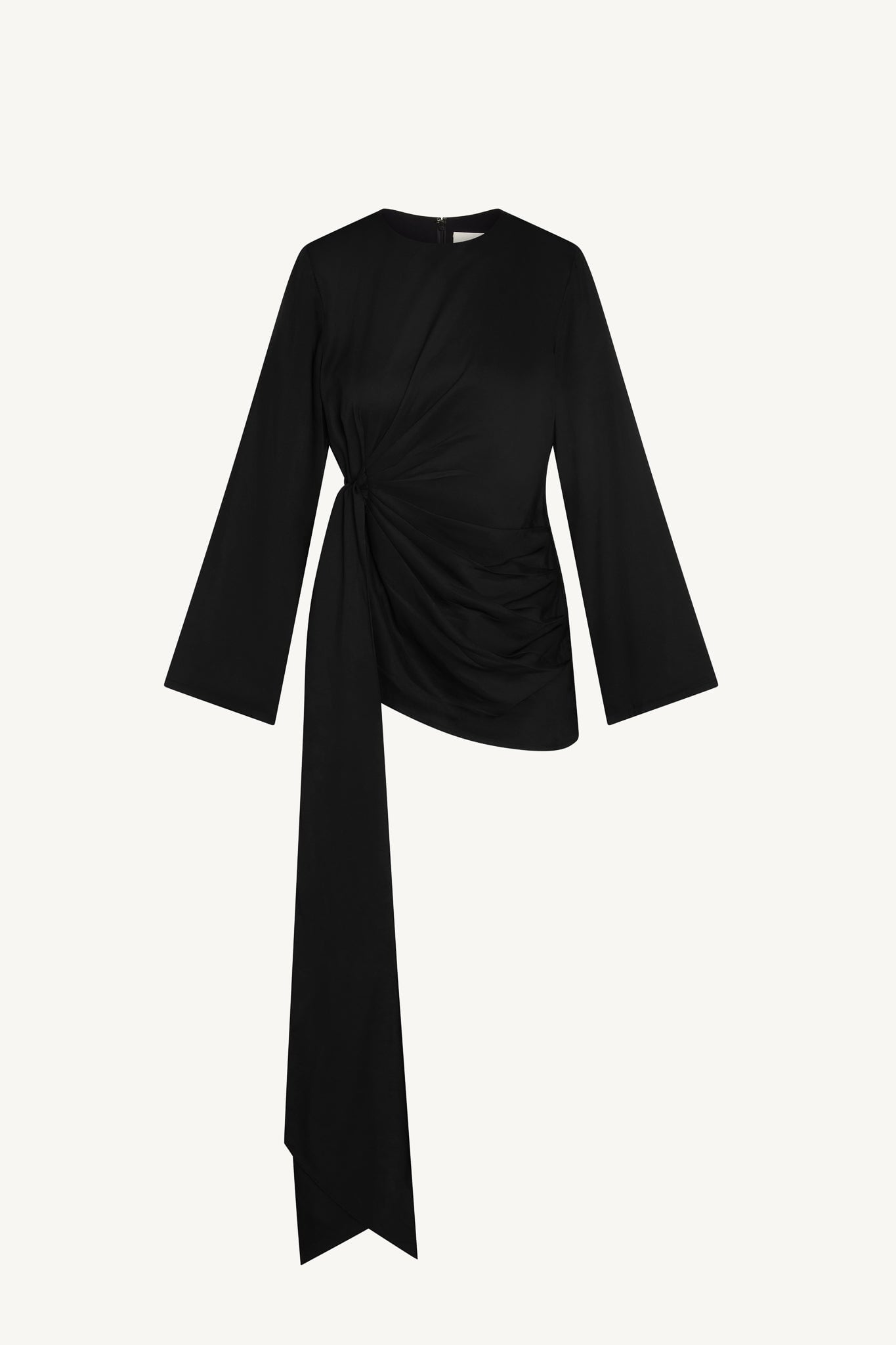 Asymmetric Side Tie Top - Black Dresses Veiled 