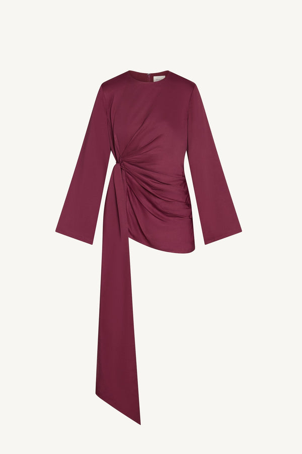 Asymmetric Side Tie Top - Fig Dresses Veiled 