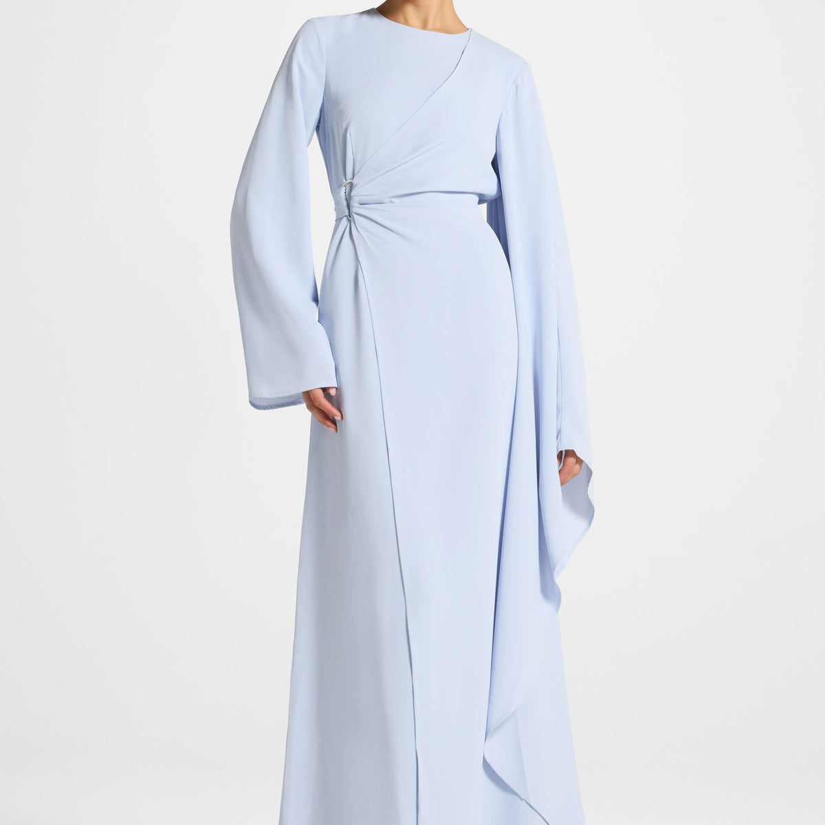 Asymmetric Sleeve Maxi Dress - Frost Asymmetric Sleeve Maxi Dress - Frost