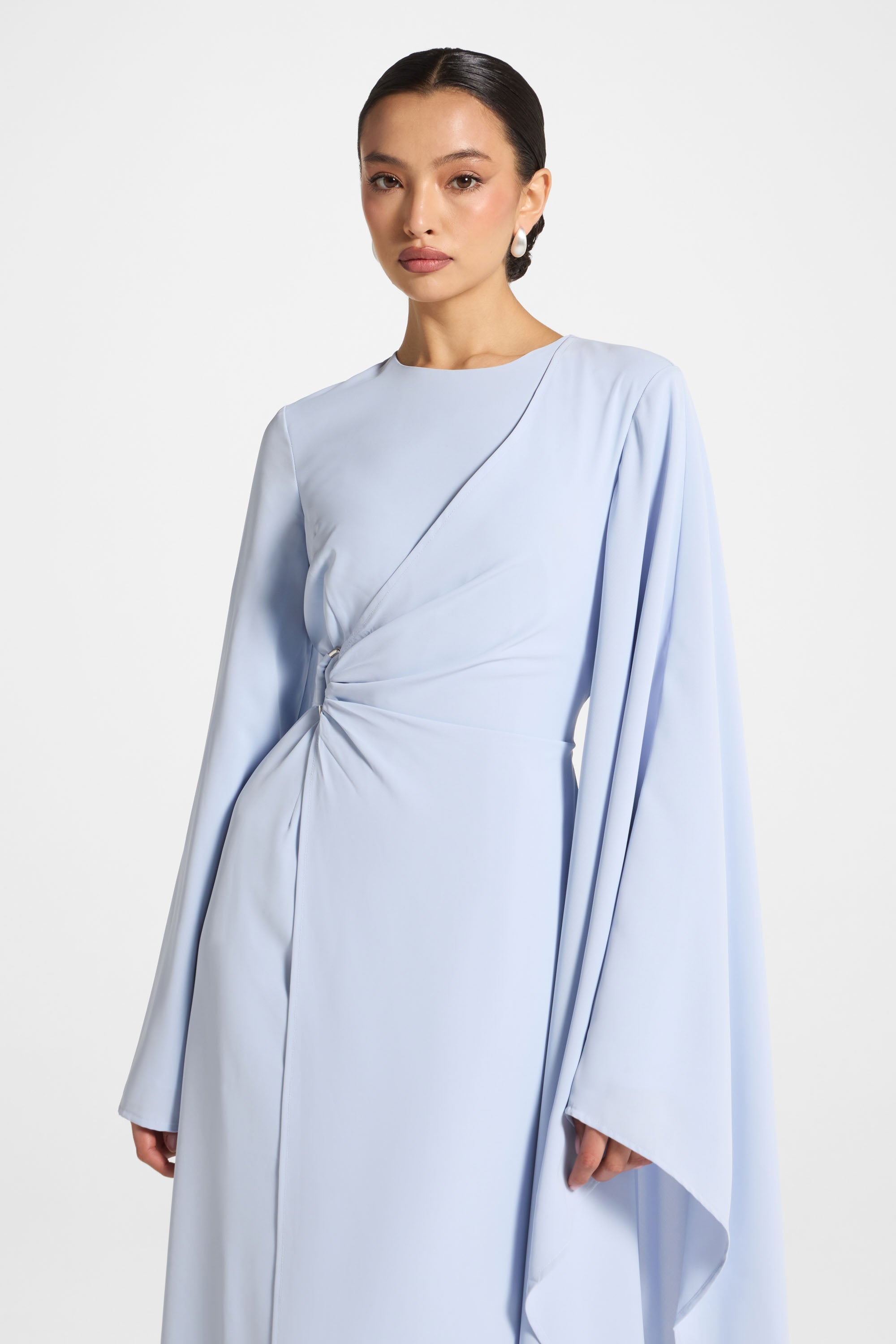 Asymmetric Sleeve Maxi Dress - Frost Abayas Veiled 
