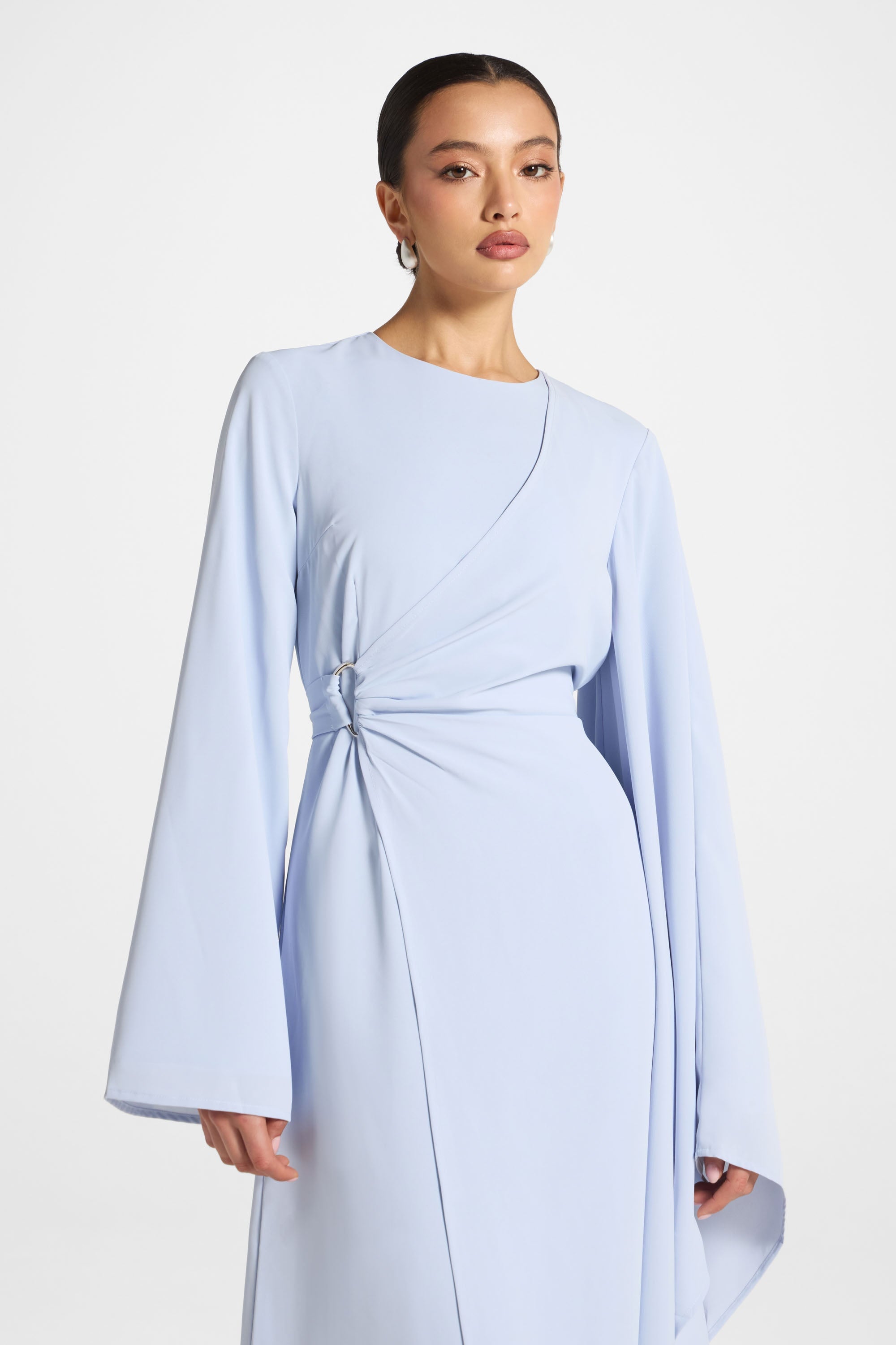 Asymmetric Sleeve Maxi Dress - Frost Abayas Veiled 