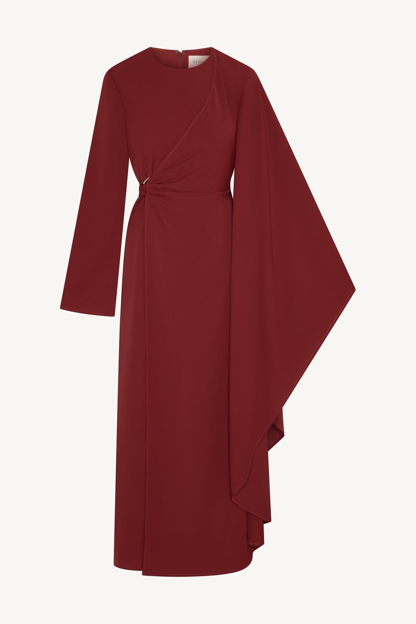 Asymmetric Sleeve Maxi Dress - Pomegranate Abayas Veiled 