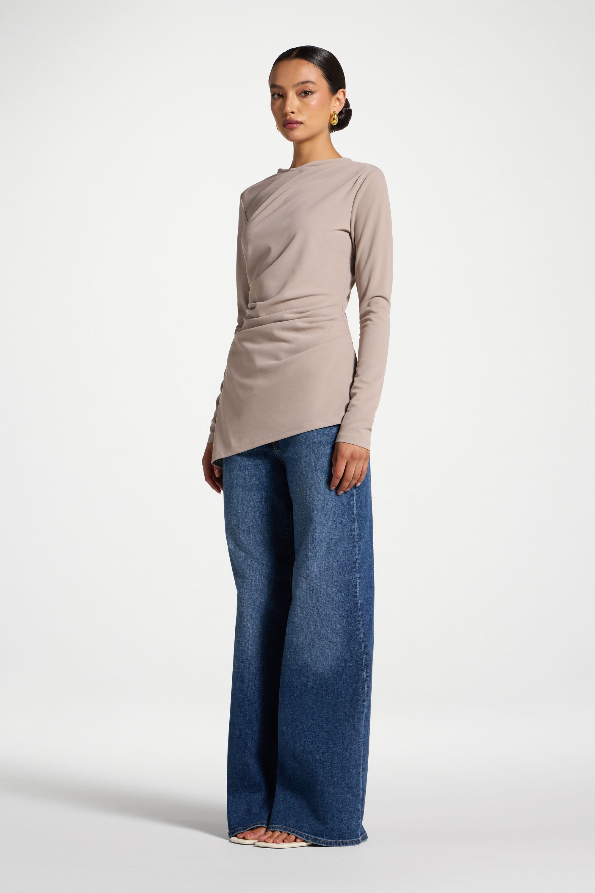 Asymmetric Stretch Top - Moon Rock Abayas Veiled 
