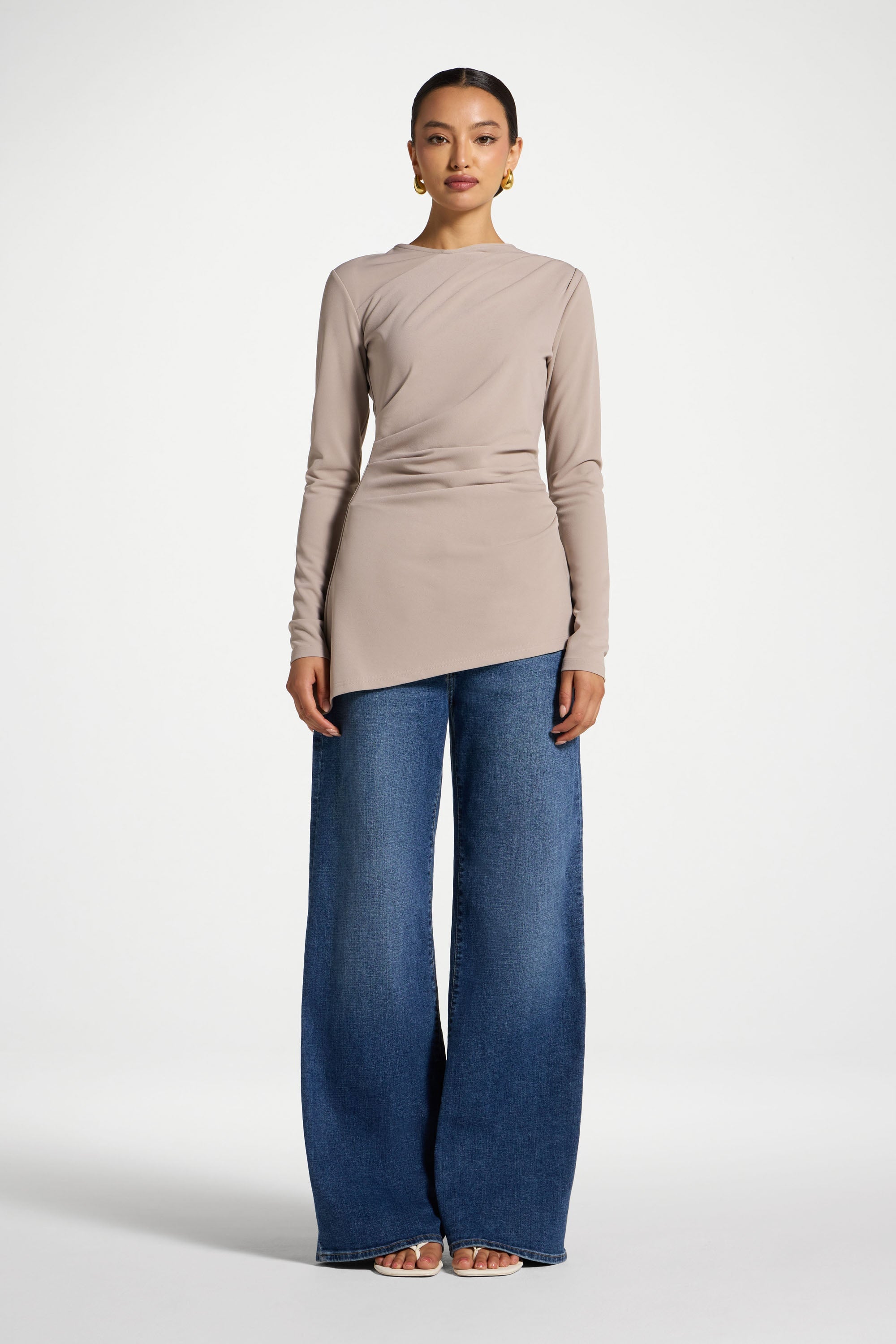 Asymmetric Stretch Top - Moon Rock Abayas Veiled 
