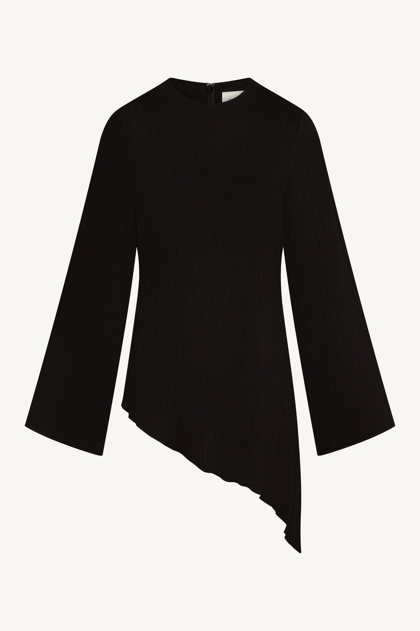 Asymmetric Textured Top - Black Abayas Veiled 