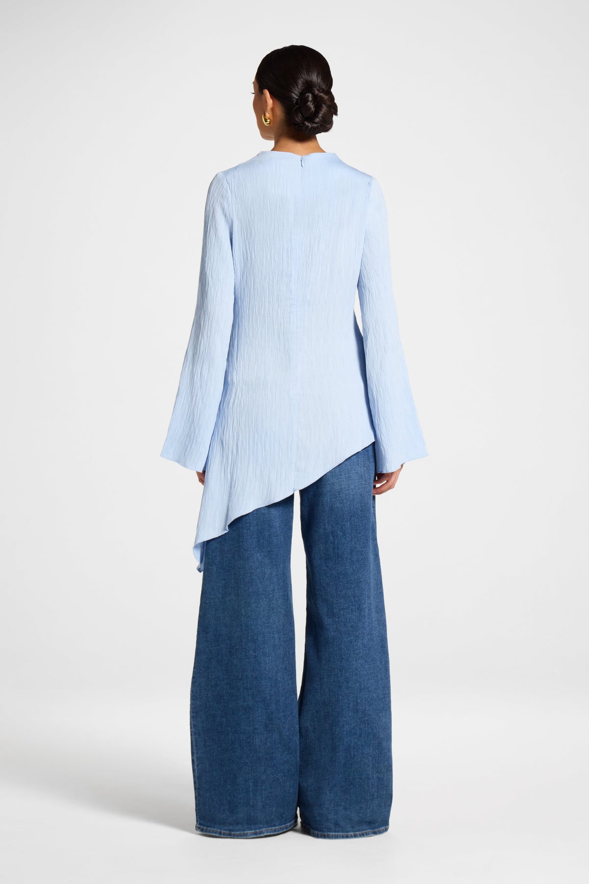 Asymmetric Textured Top - Sky Veiled 
