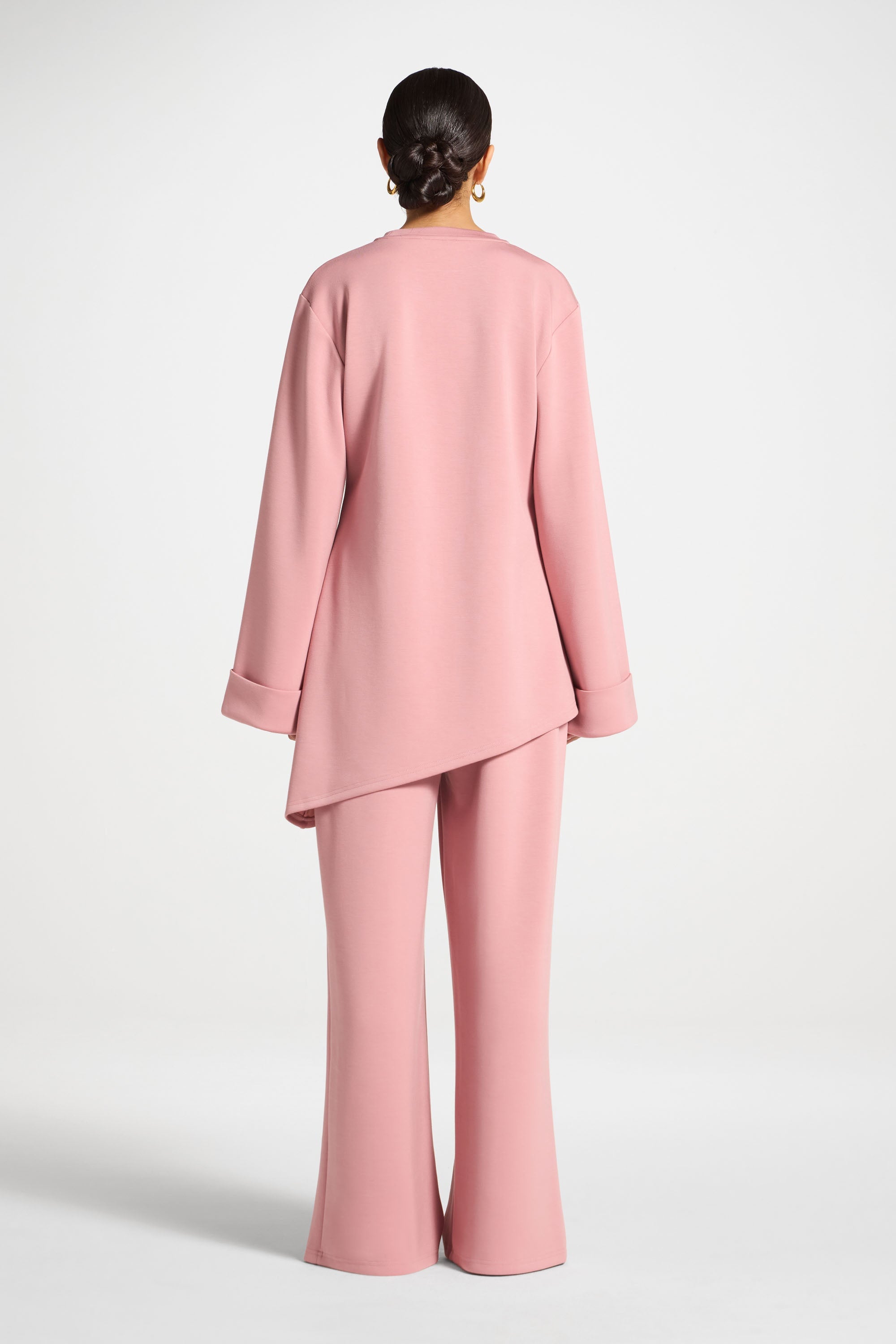 Asymmetric Top & Pants Set - Blush Abayas Veiled 