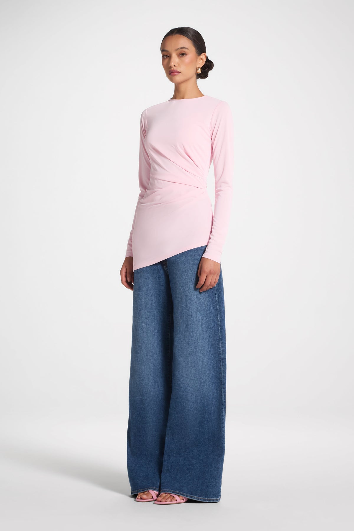 Asymmetrical Pleat Top - Pink Abayas Veiled 