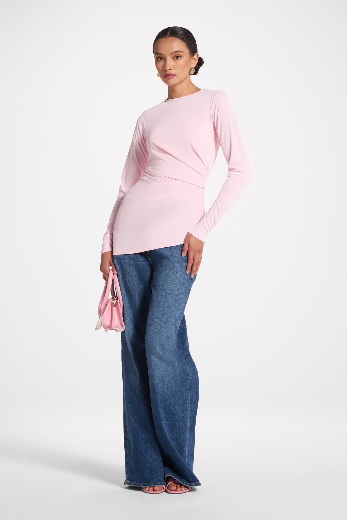 Asymmetrical Pleat Top - Pink Abayas Veiled 