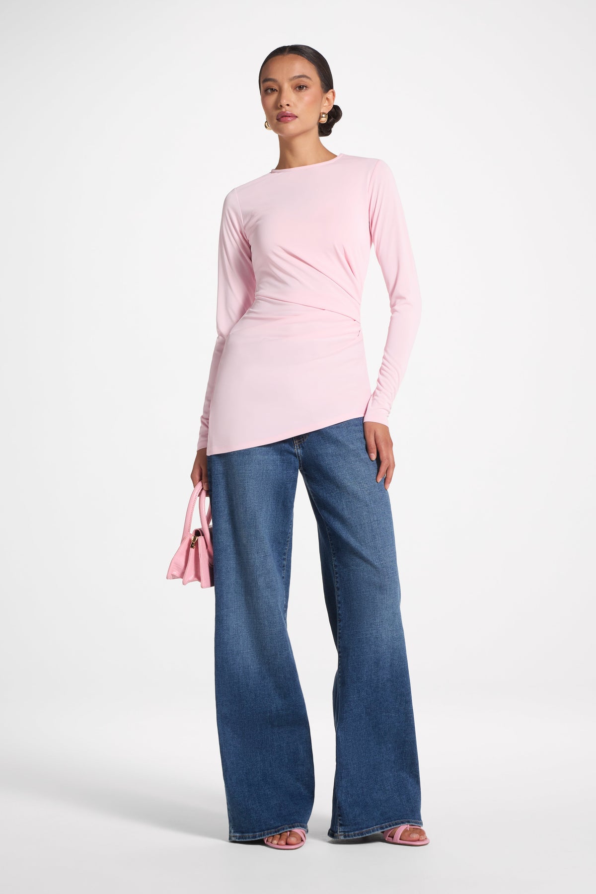 Asymmetrical Pleat Top - Pink Abayas Veiled 