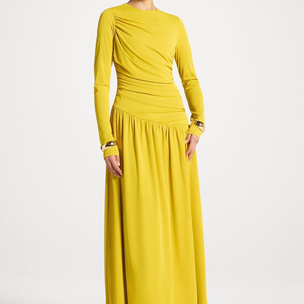 mango maxi dress Asymmetrical Waist Rouched Maxi Dress