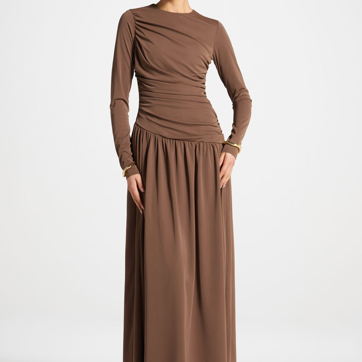 asymmetrical silver dress Asymmetric Neck Dress main image 0