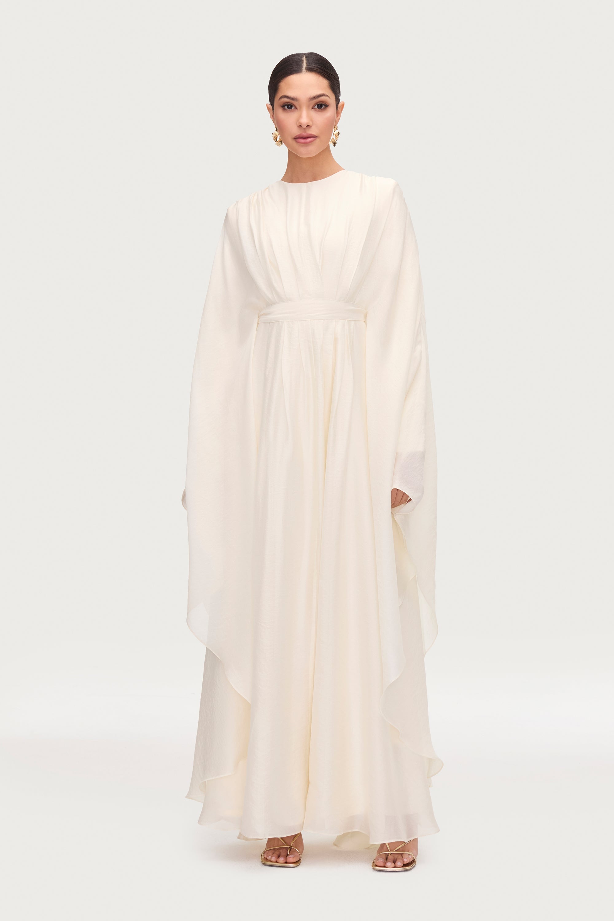 Aura Pleated Maxi Dress - Moonbeam Abayas Veiled 