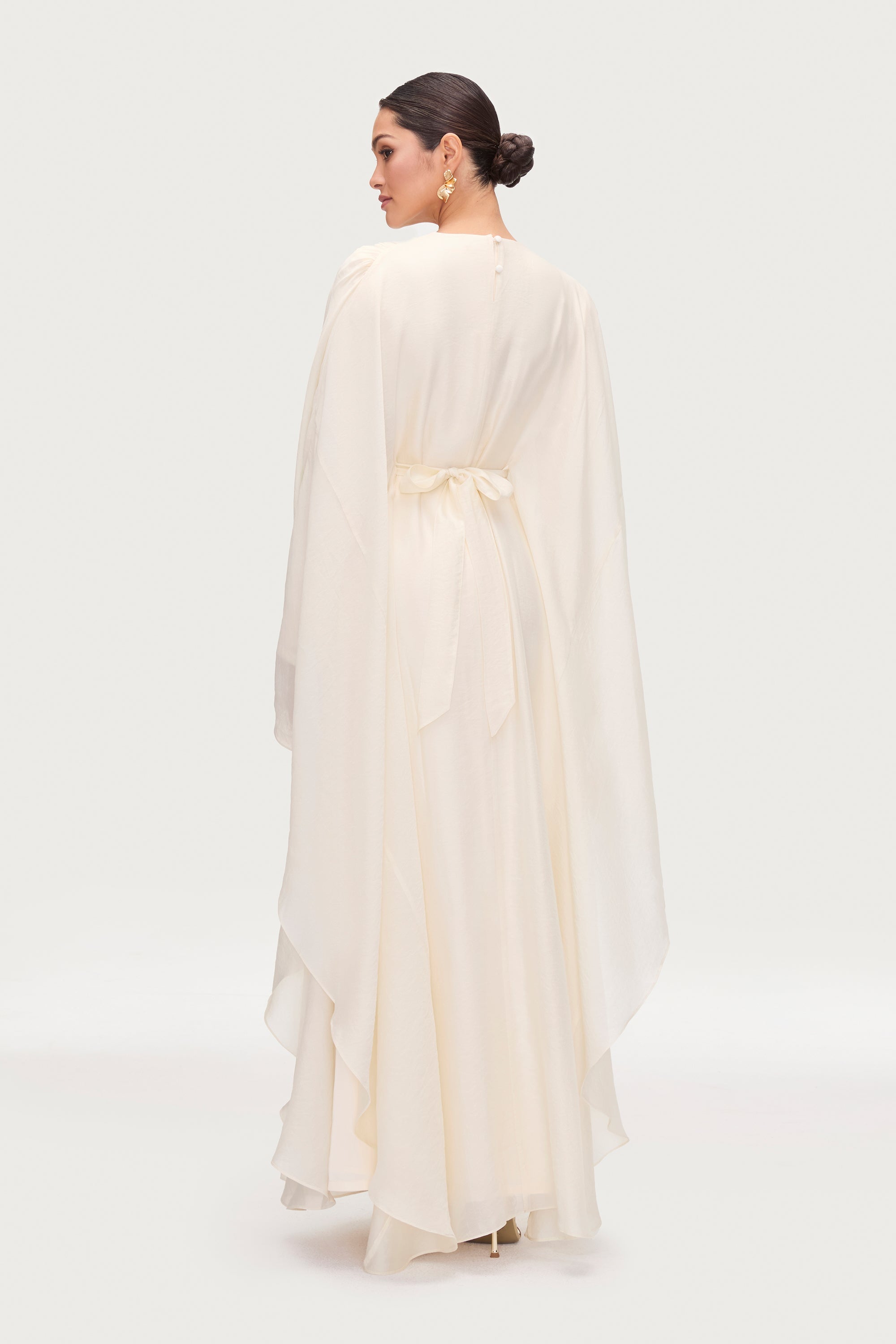 Aura Pleated Maxi Dress - Moonbeam Abayas Veiled 