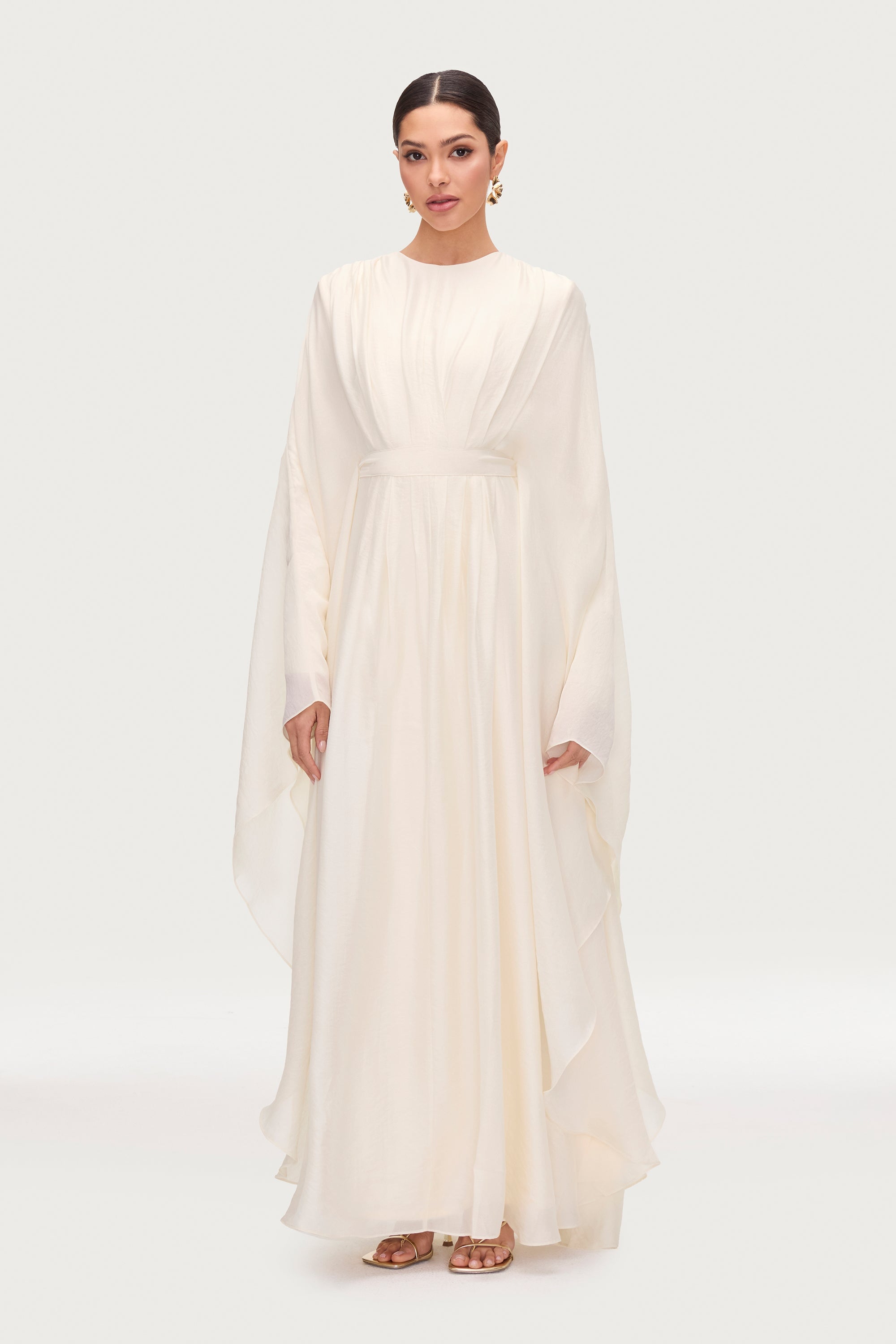 Aura Pleated Maxi Dress - Moonbeam Abayas Veiled 