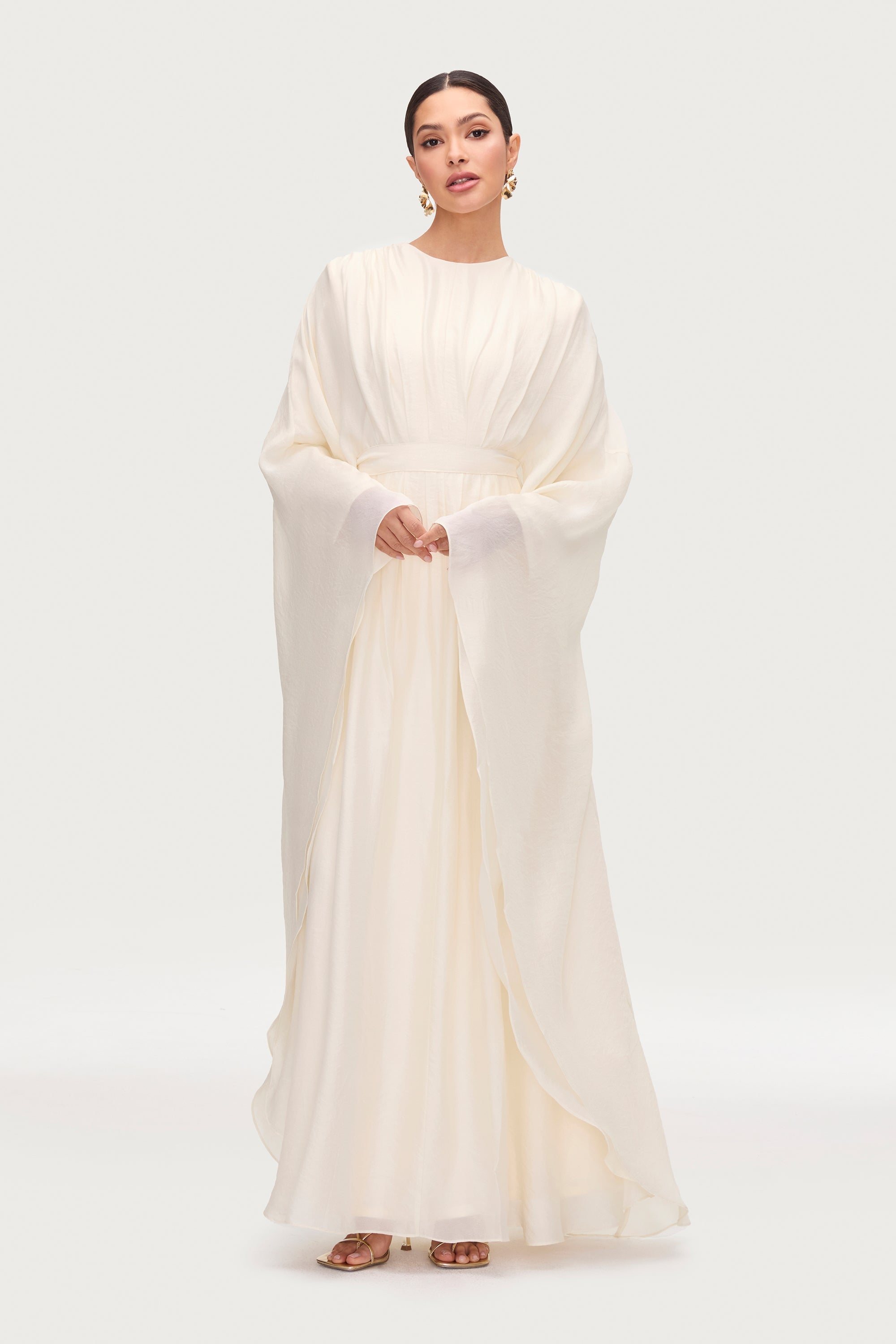 Aura Pleated Maxi Dress - Moonbeam Abayas Veiled 