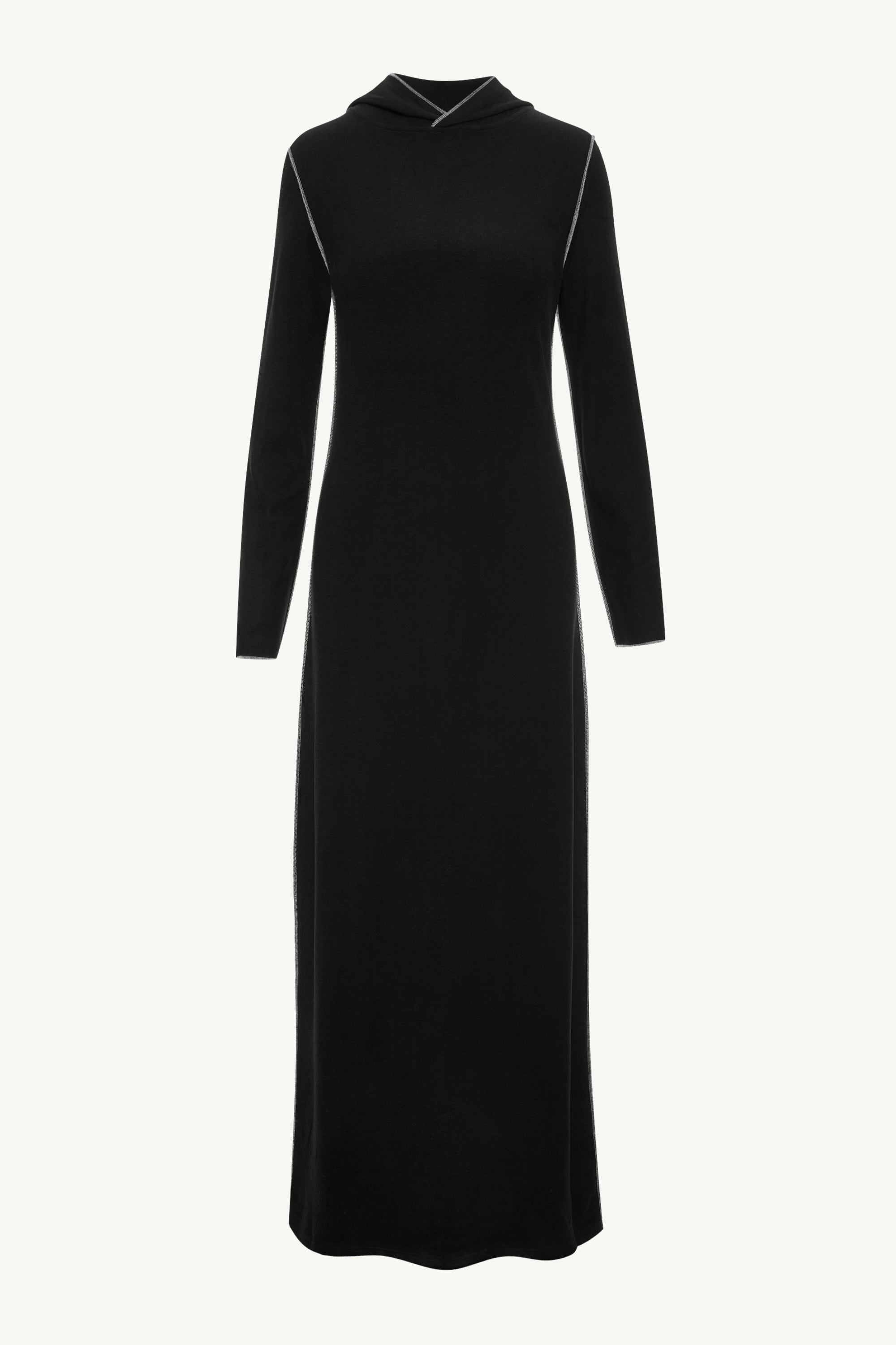 Ava Sweater Hoodie Maxi Dress - Black Clothing Veiled 