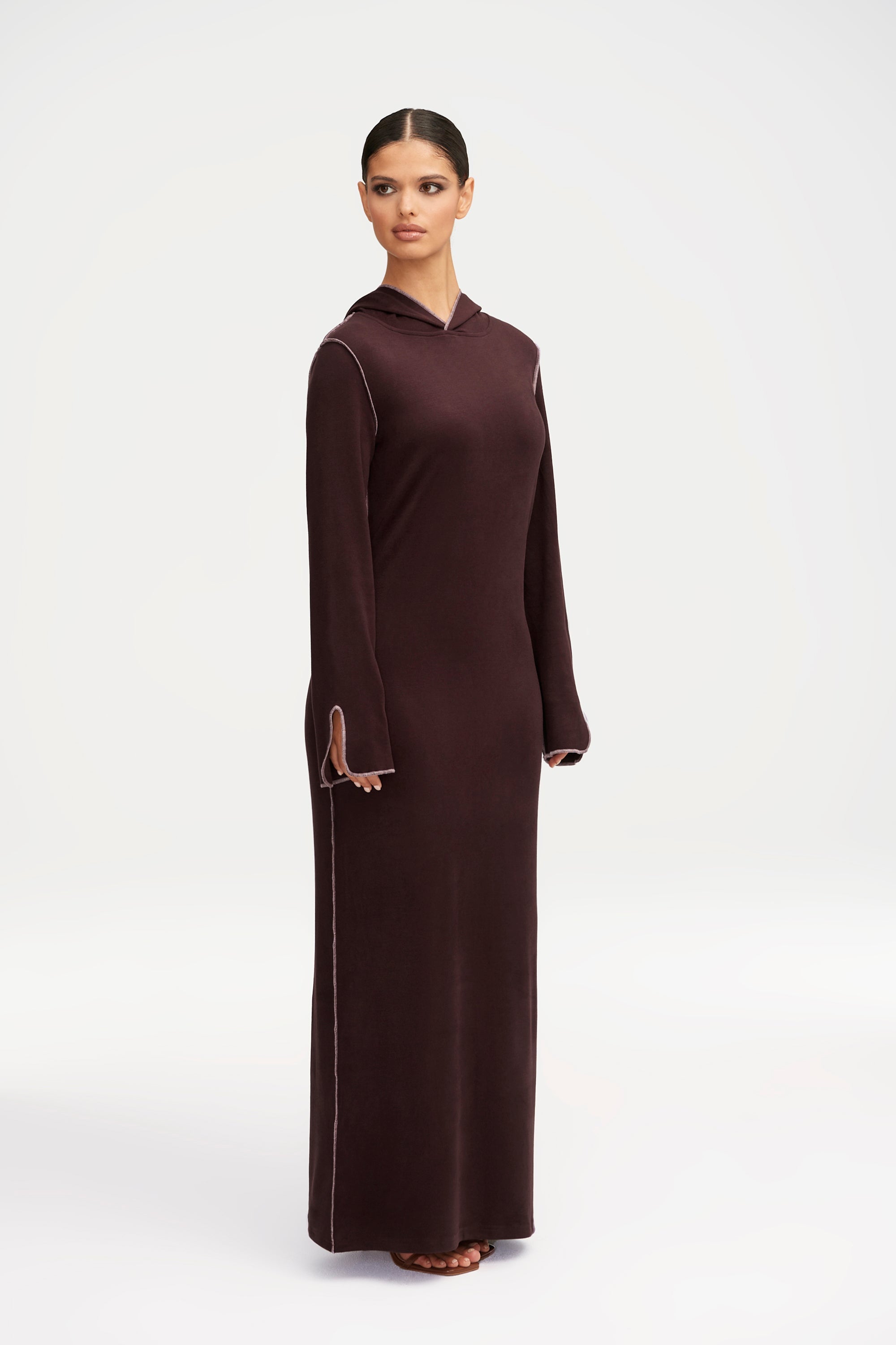 Ava Sweater Hoodie Maxi Dress Chocolate