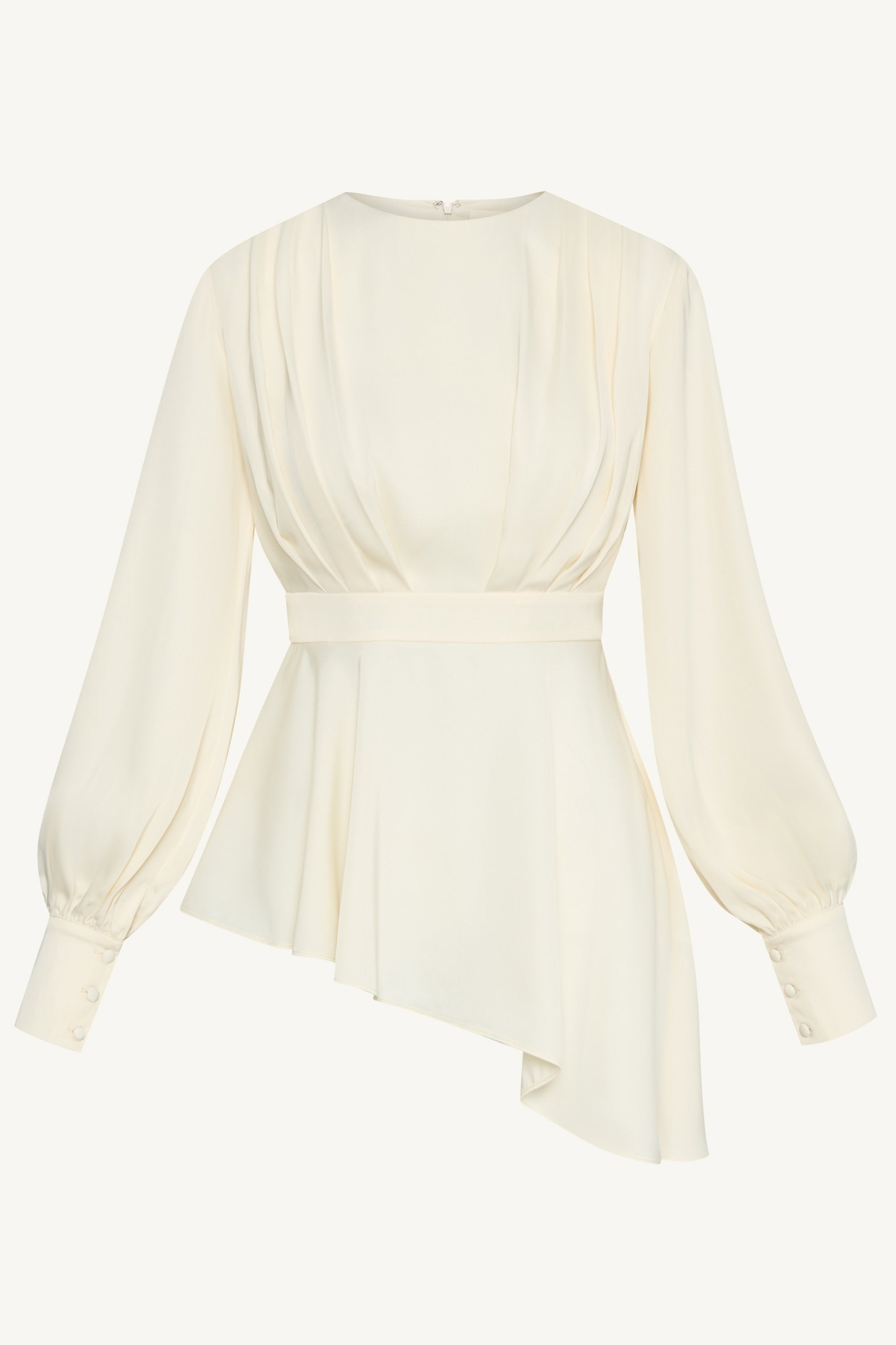 Ayan Satin Asymmetric Top - Moonlight Tops Veiled Collection 