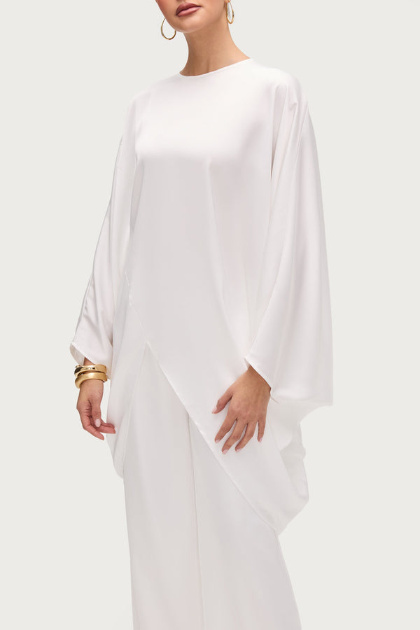 asymmetrical dress top Ayat Asymmetric Satin Top