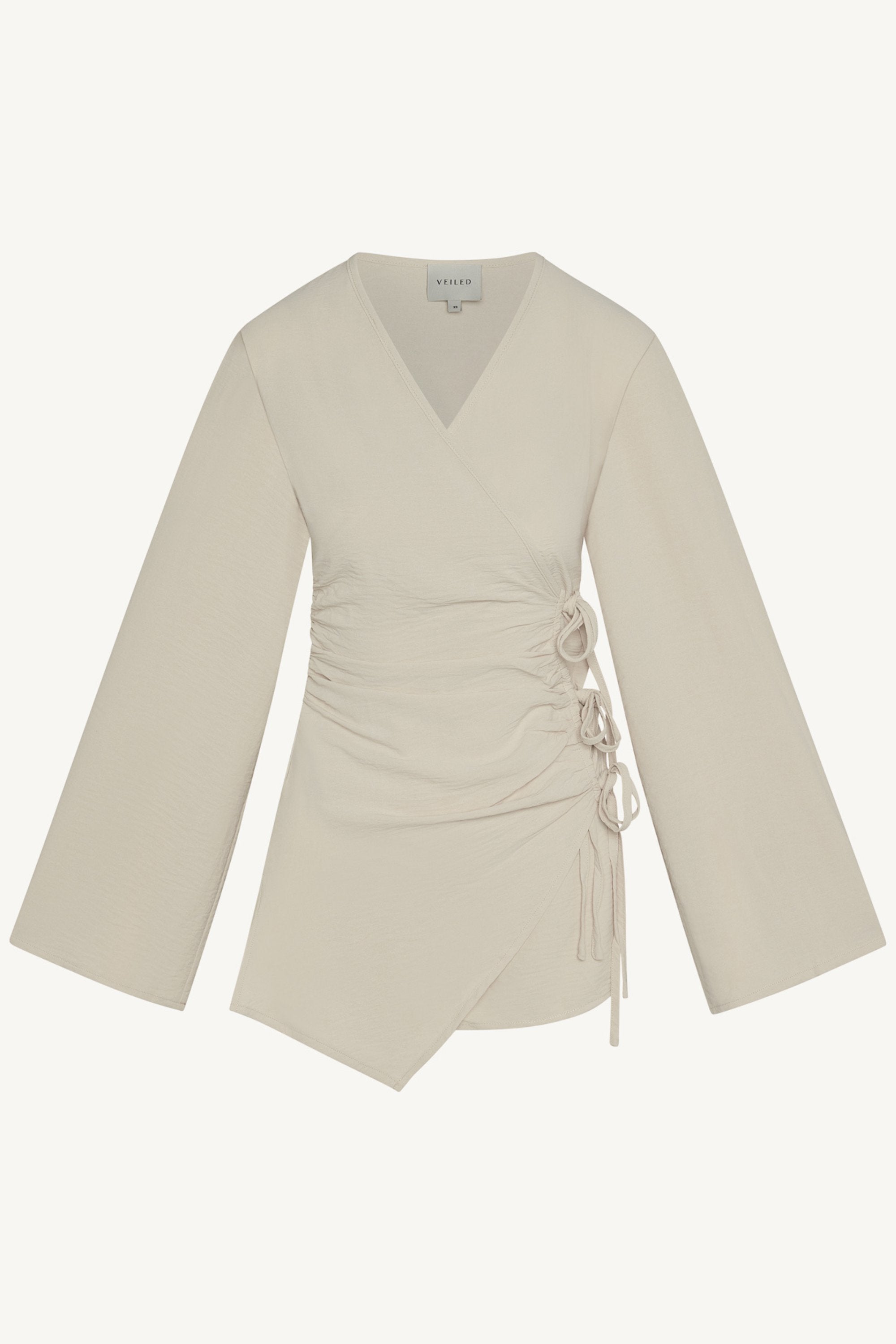 Ayla Asymmetric Tie Top - Sand Abayas Veiled 