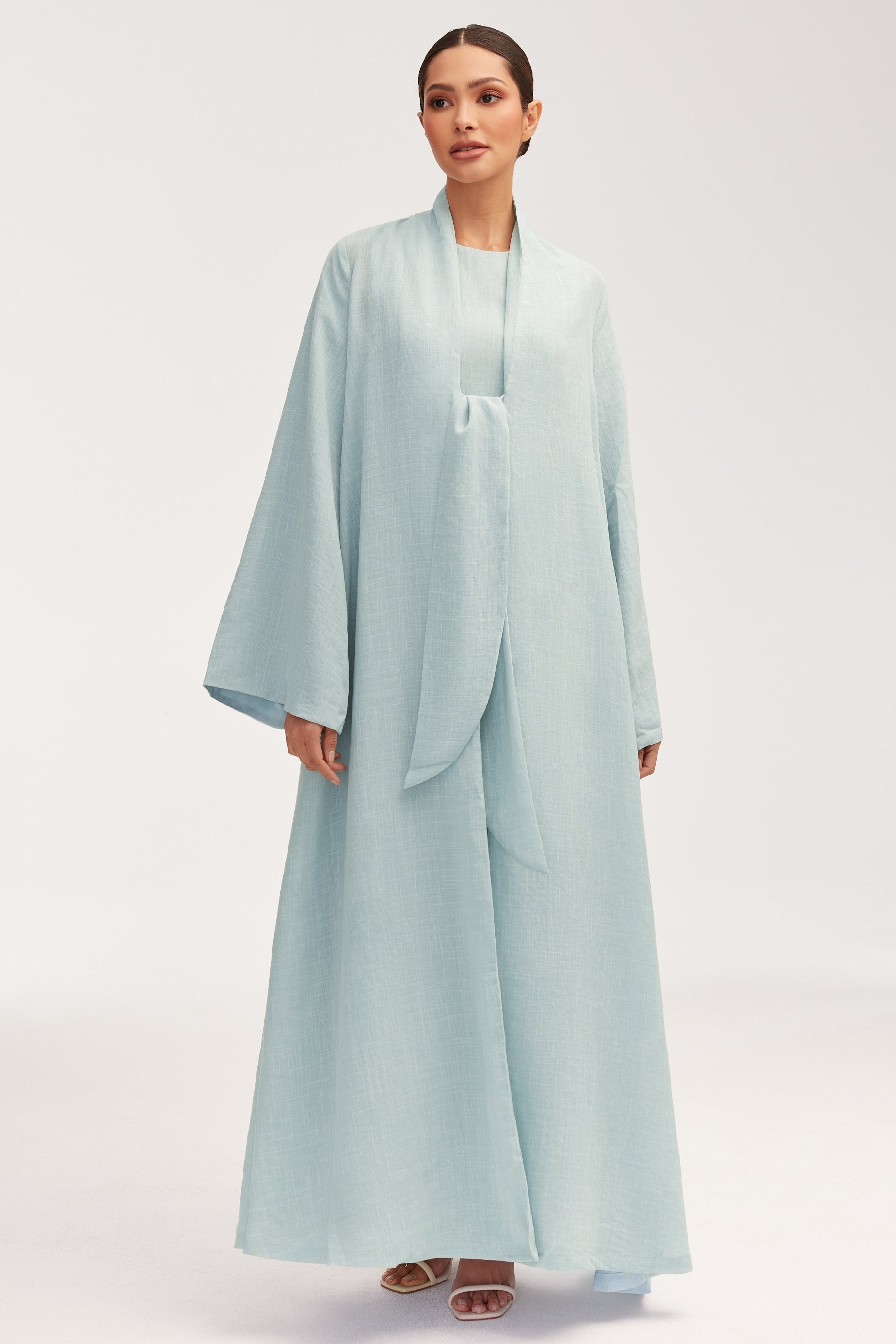 Azka Tie Front Abaya - Cucumber Clothing Veiled 