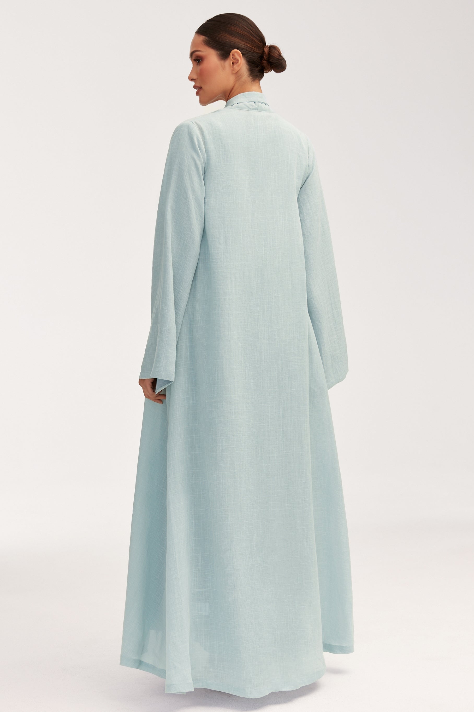 Azka Tie Front Abaya - Cucumber Clothing Veiled 