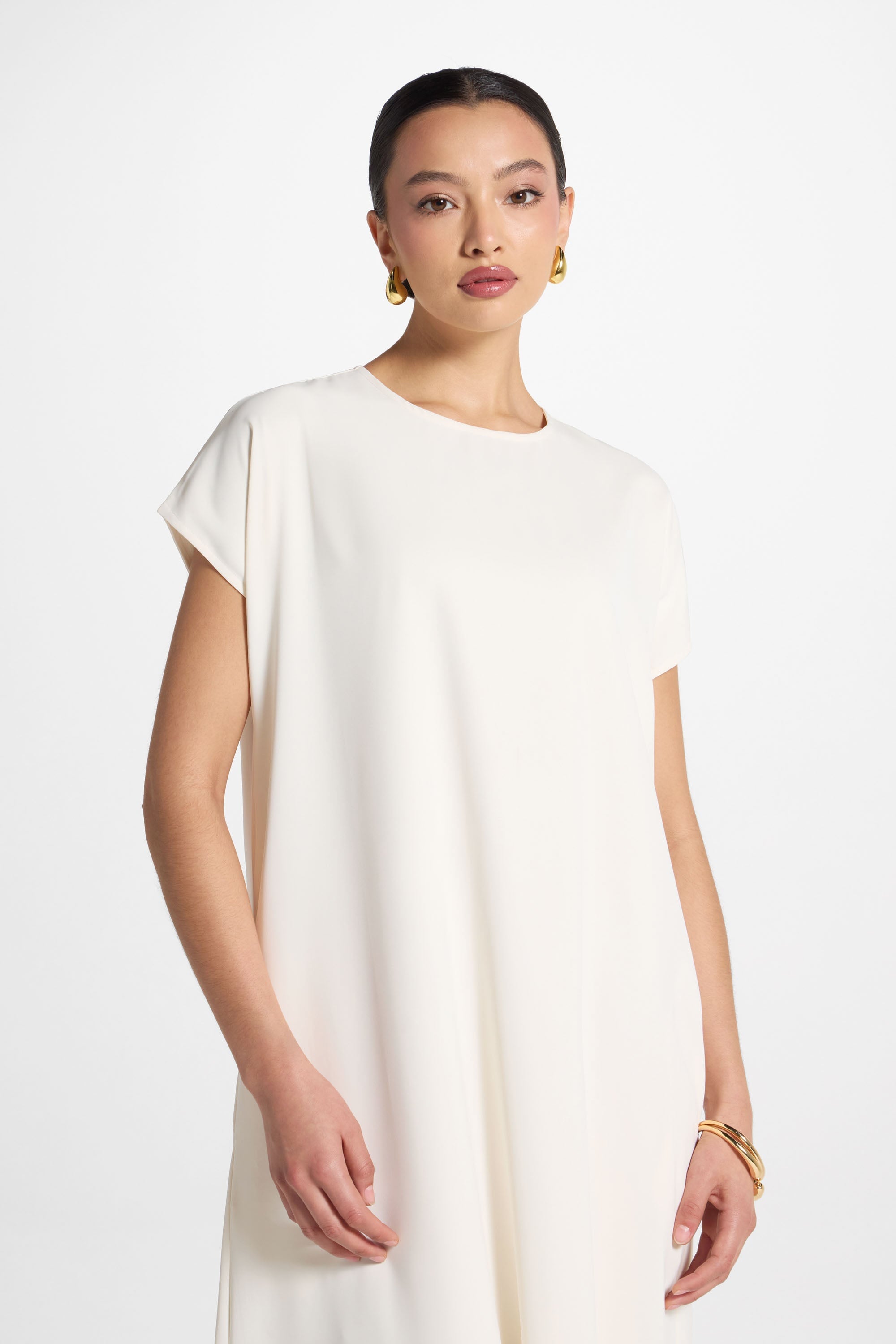 Baby Sleeve Inner Maxi Dress - Coconut Milk Abayas Veiled 
