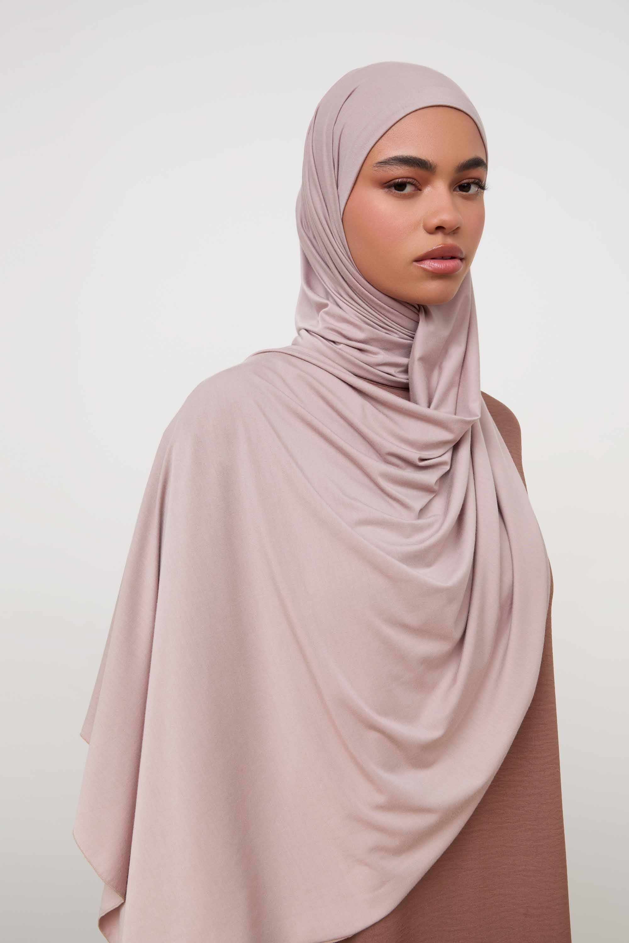 Bamboo Jersey Hijab - Cobblestone Hijabs Veiled 