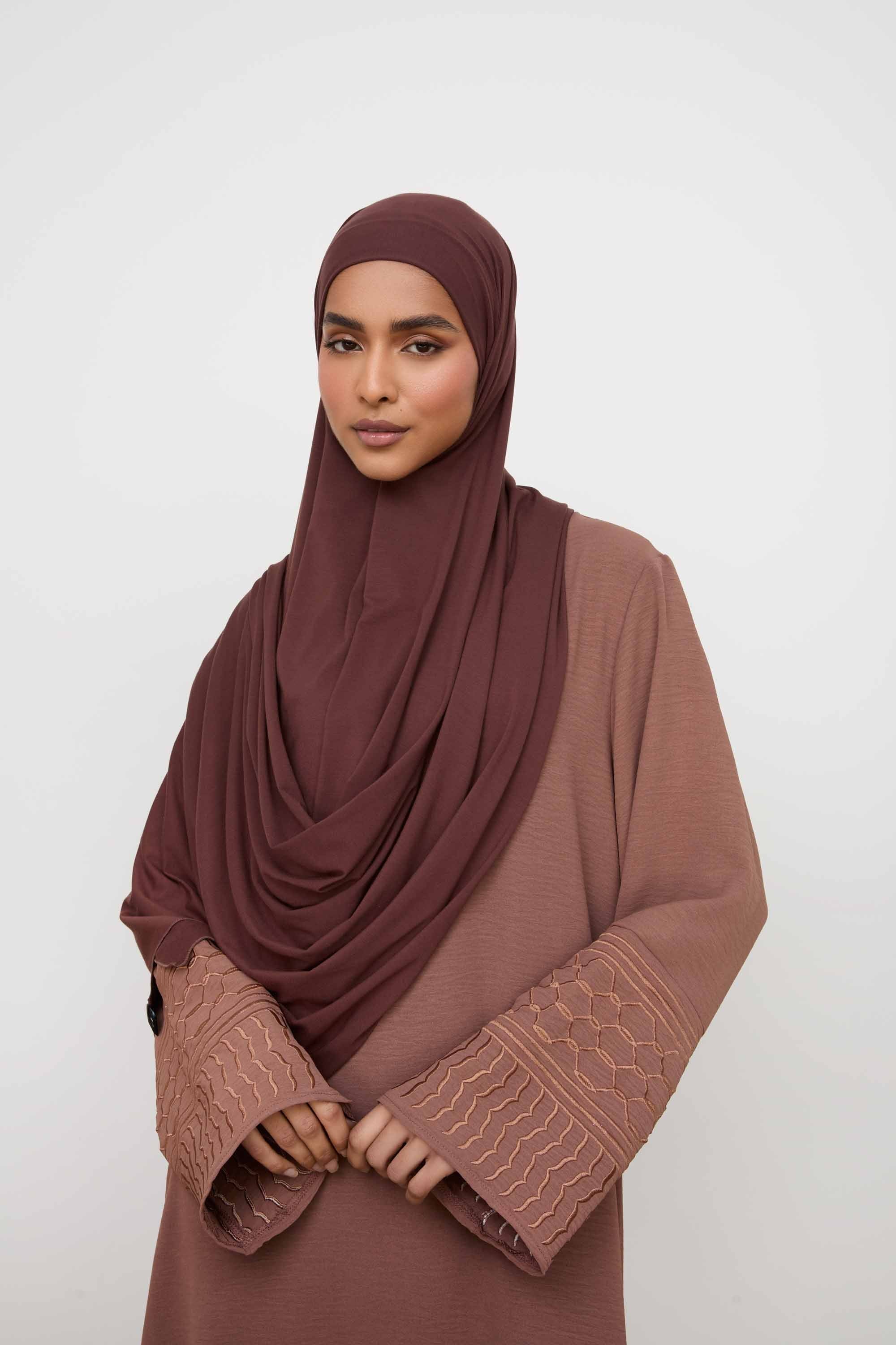 Bamboo Jersey Hijab - Coffee Hijabs Veiled 