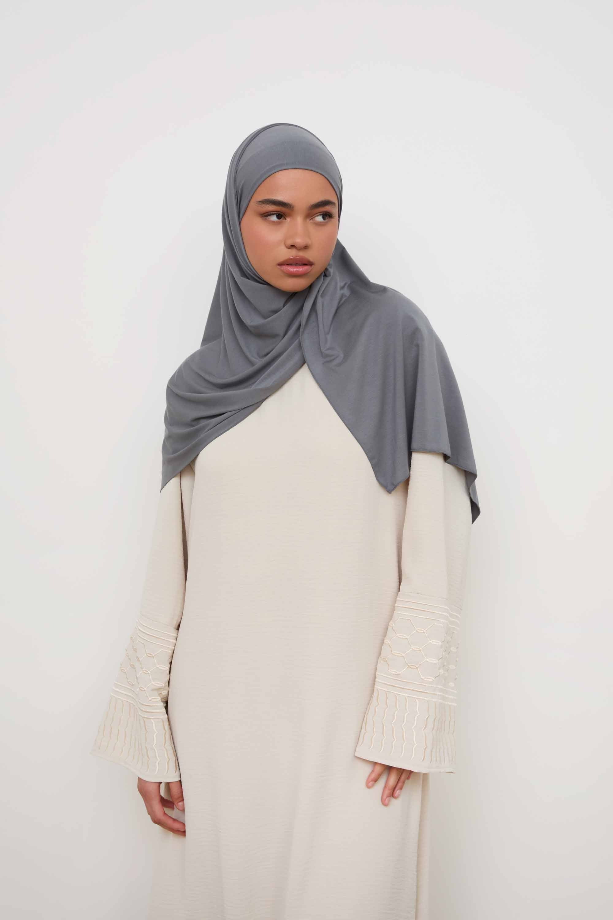 Bamboo Jersey Hijab - Cool Grey Hijabs Veiled 