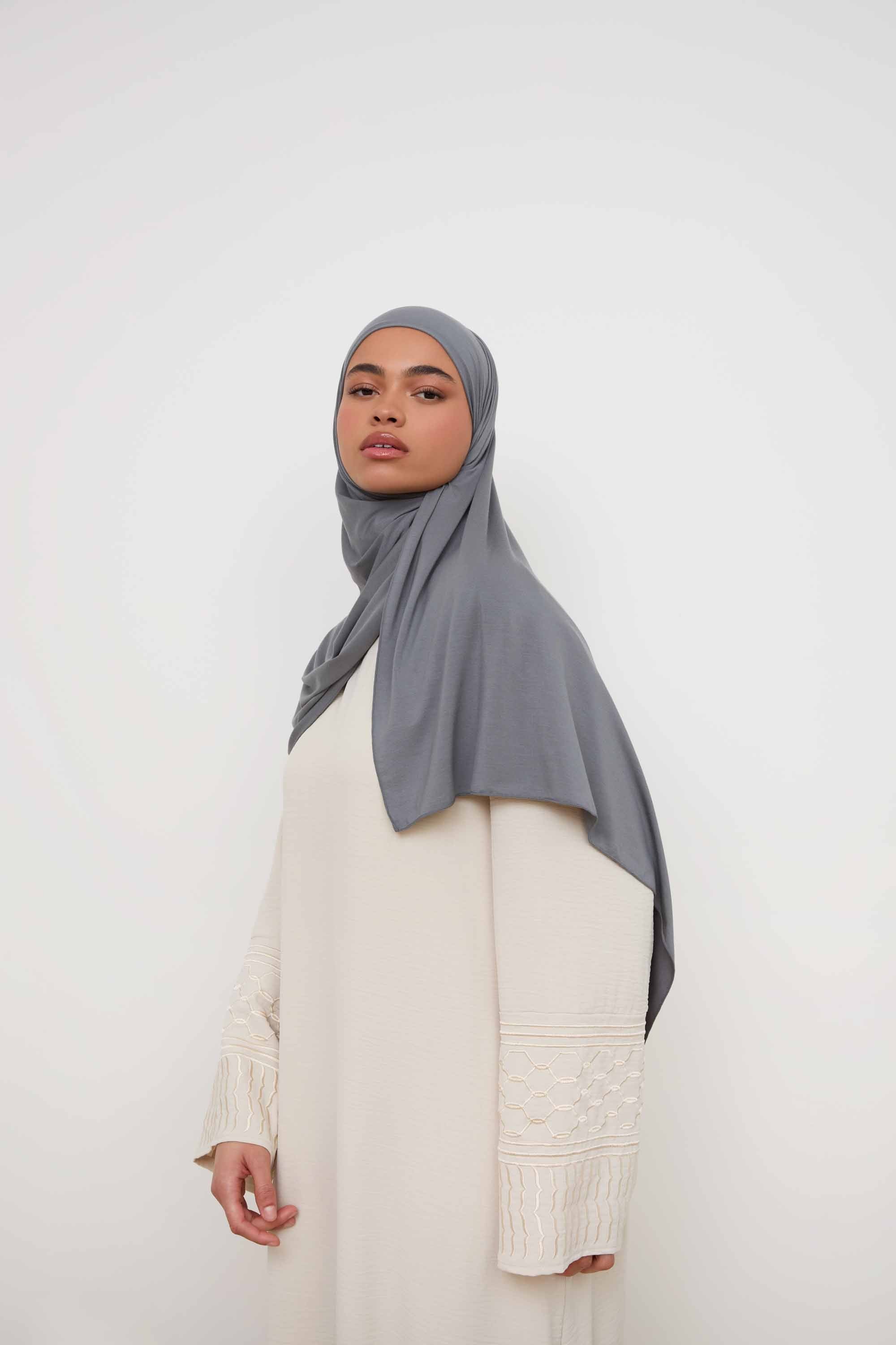 Bamboo Jersey Hijab - Cool Grey Hijabs Veiled 