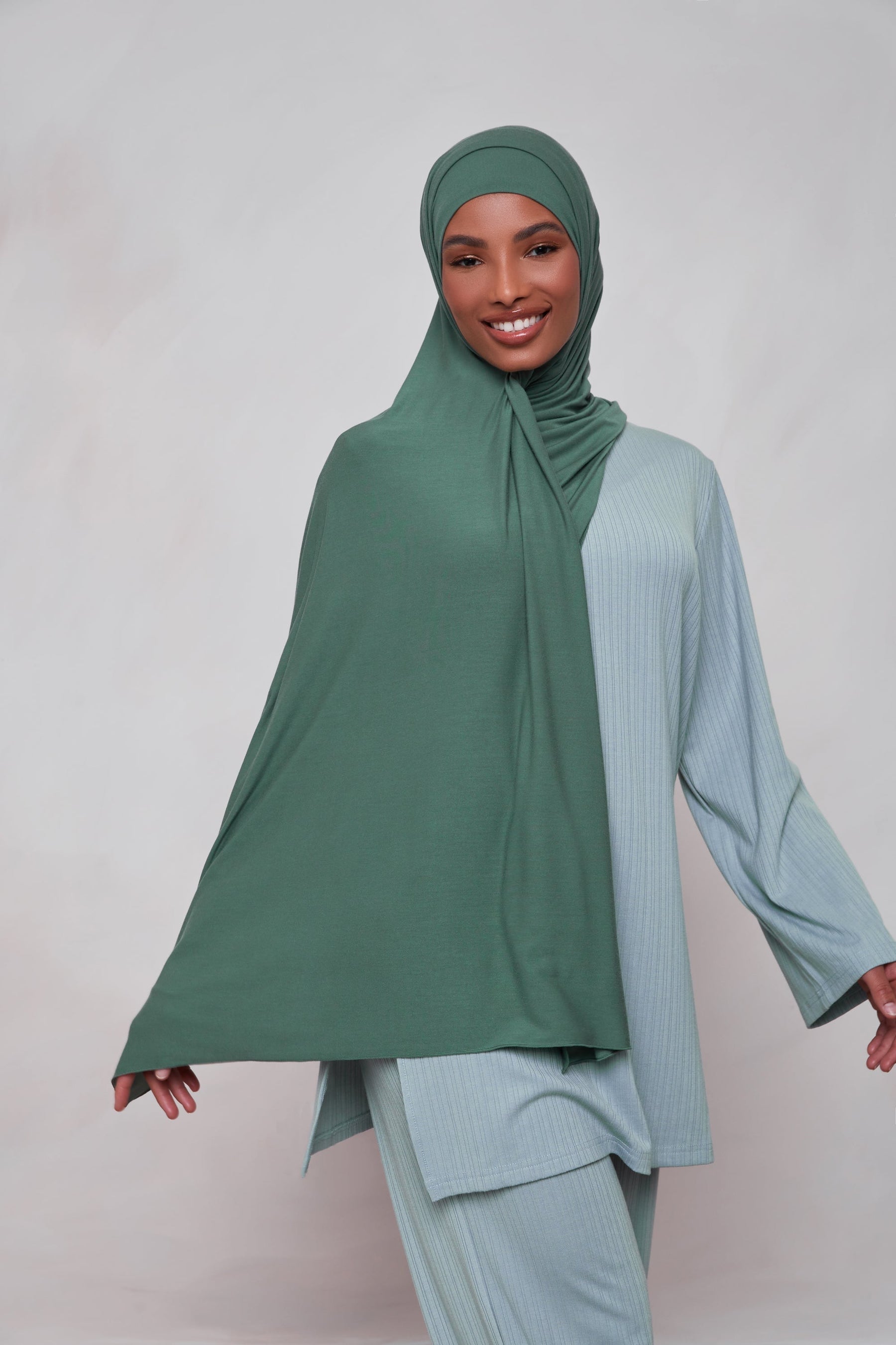 Shop Viscose Jersey Hijab Scarf in Dark Forest Green Color