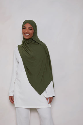 Bamboo Jersey Hijab - Dark Olive saigonodysseyhotel 