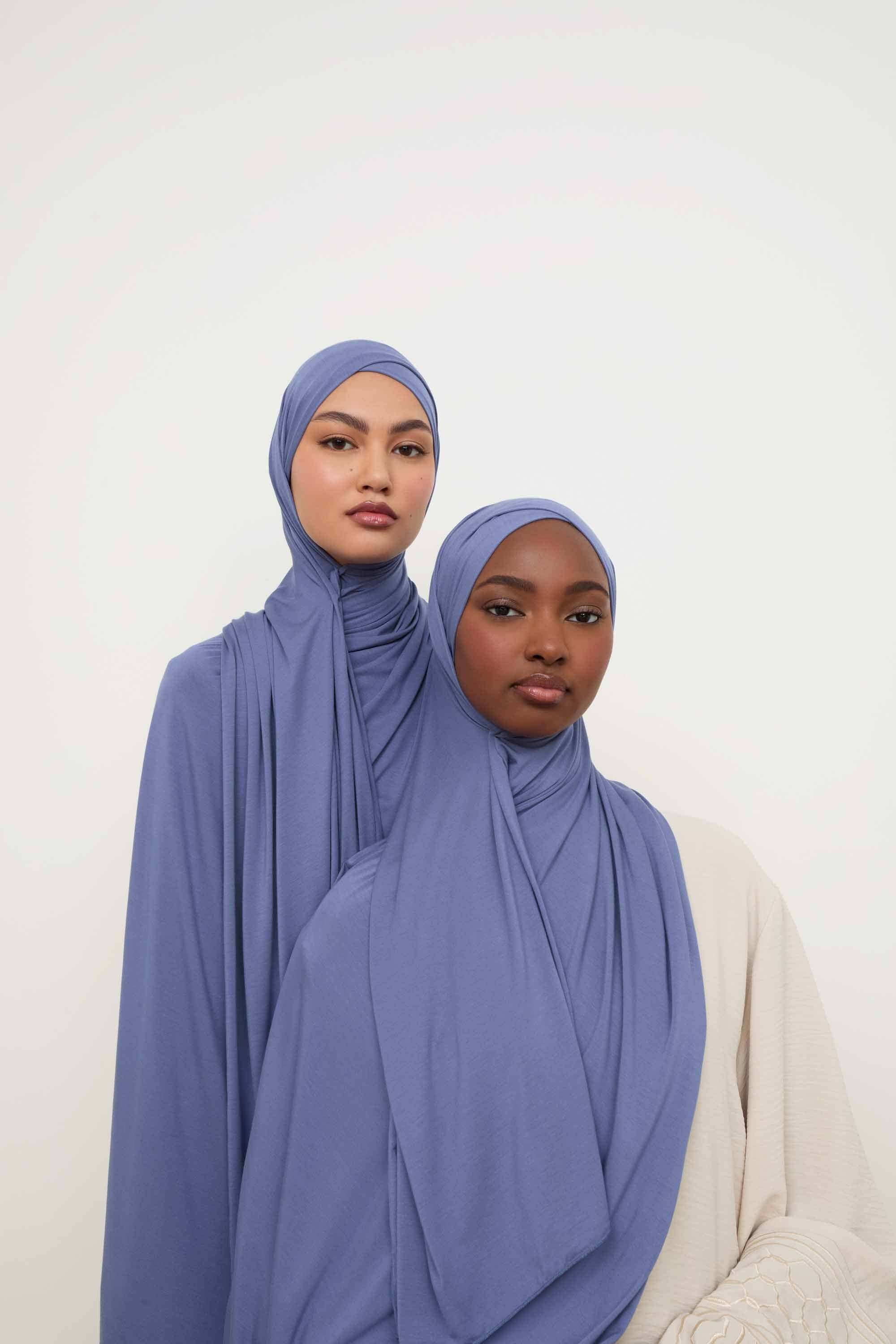 Bamboo Jersey Hijab - Dusky Blue Hijabs Veiled 