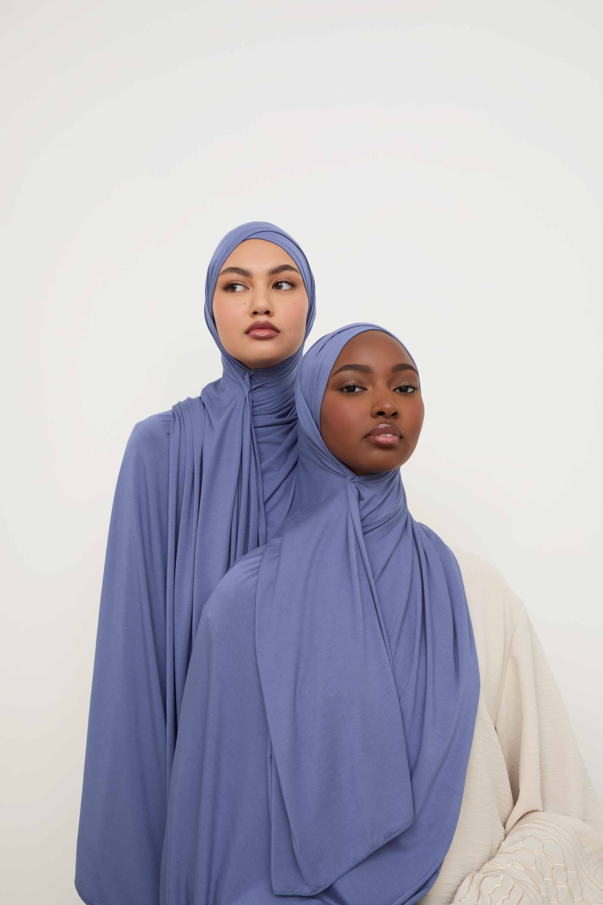 Bamboo Jersey Hijab - Dusky Blue Hijabs Veiled 