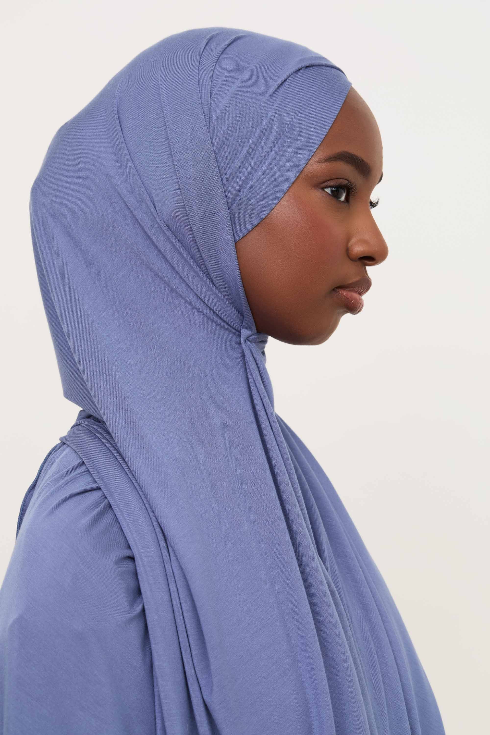 Bamboo Jersey Hijab - Dusky Blue Hijabs Veiled 