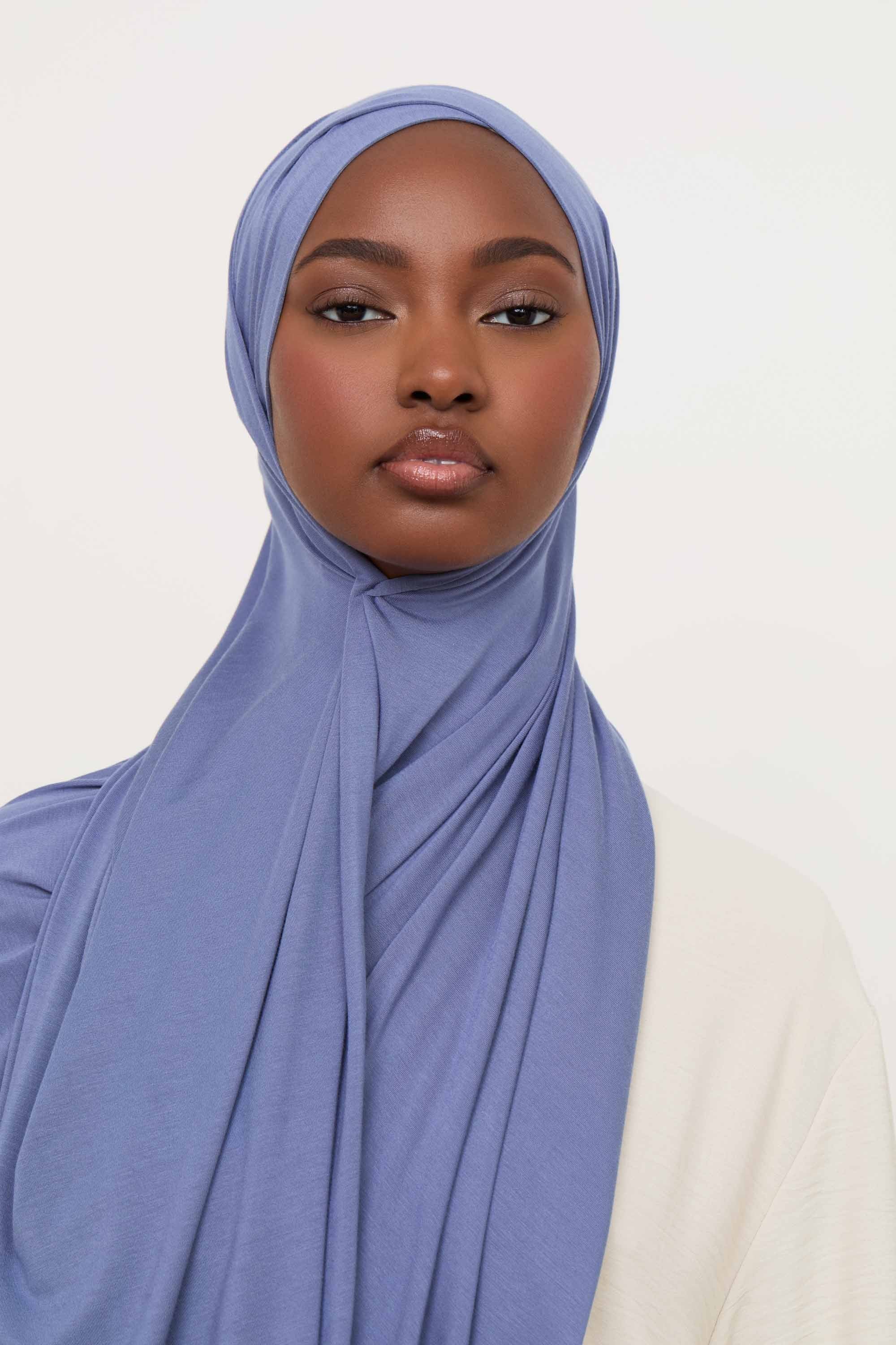 Bamboo Jersey Hijab - Dusky Blue Hijabs Veiled 