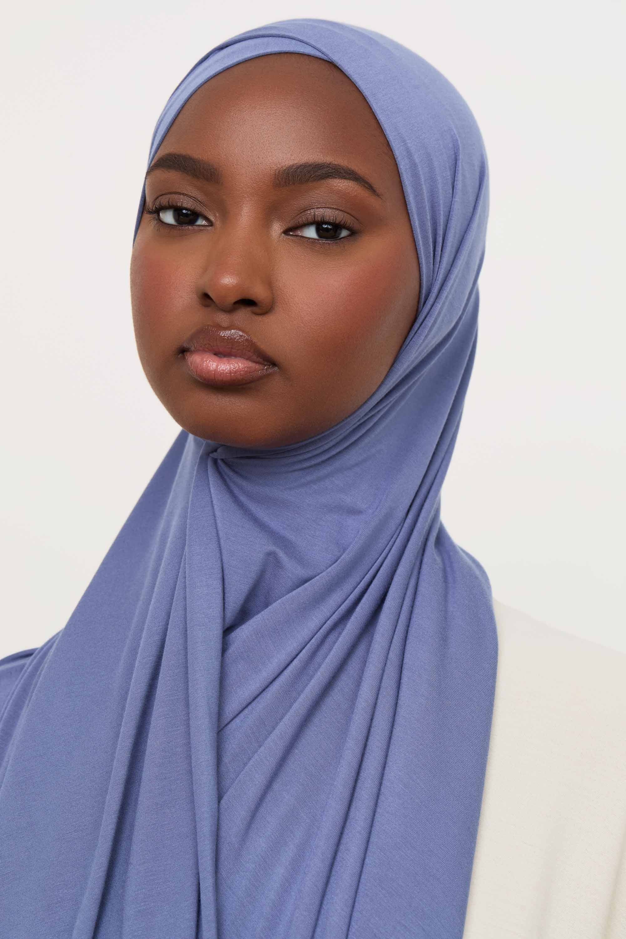 Bamboo Jersey Hijab - Dusky Blue Hijabs Veiled 