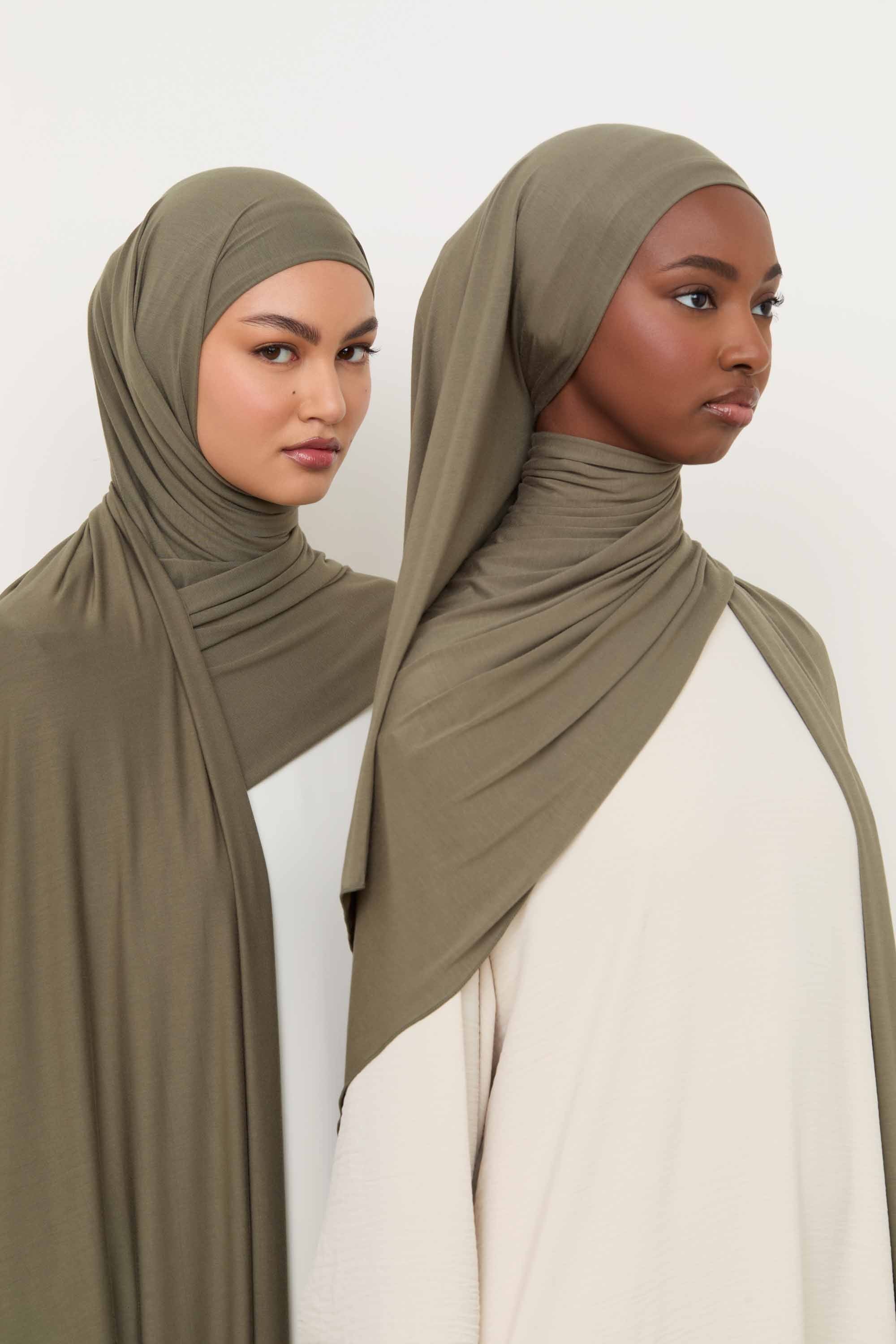 Bamboo Jersey Hijab - Dusty Olive Hijabs Veiled 