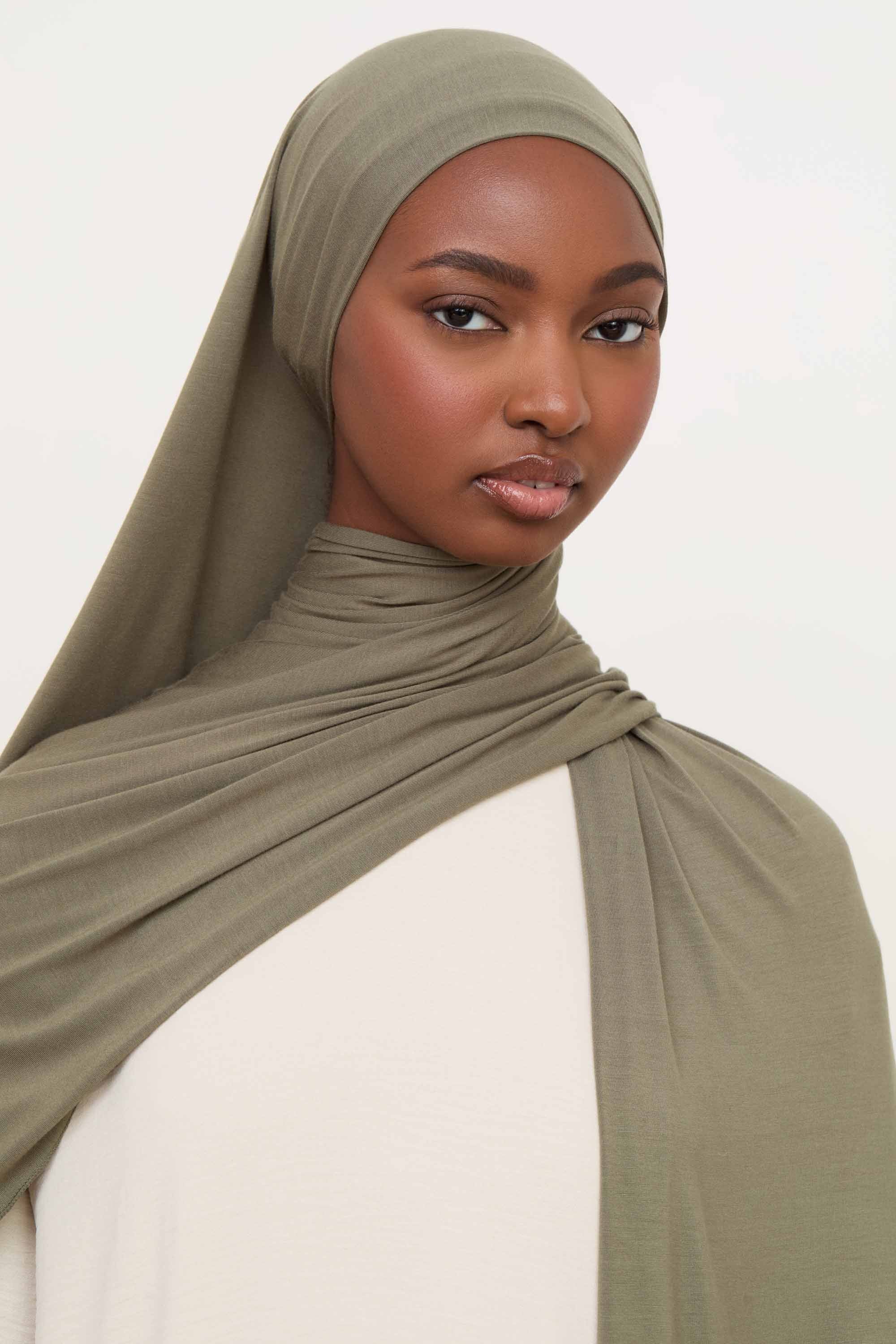 Bamboo Jersey Hijab - Dusty Olive Hijabs Veiled 