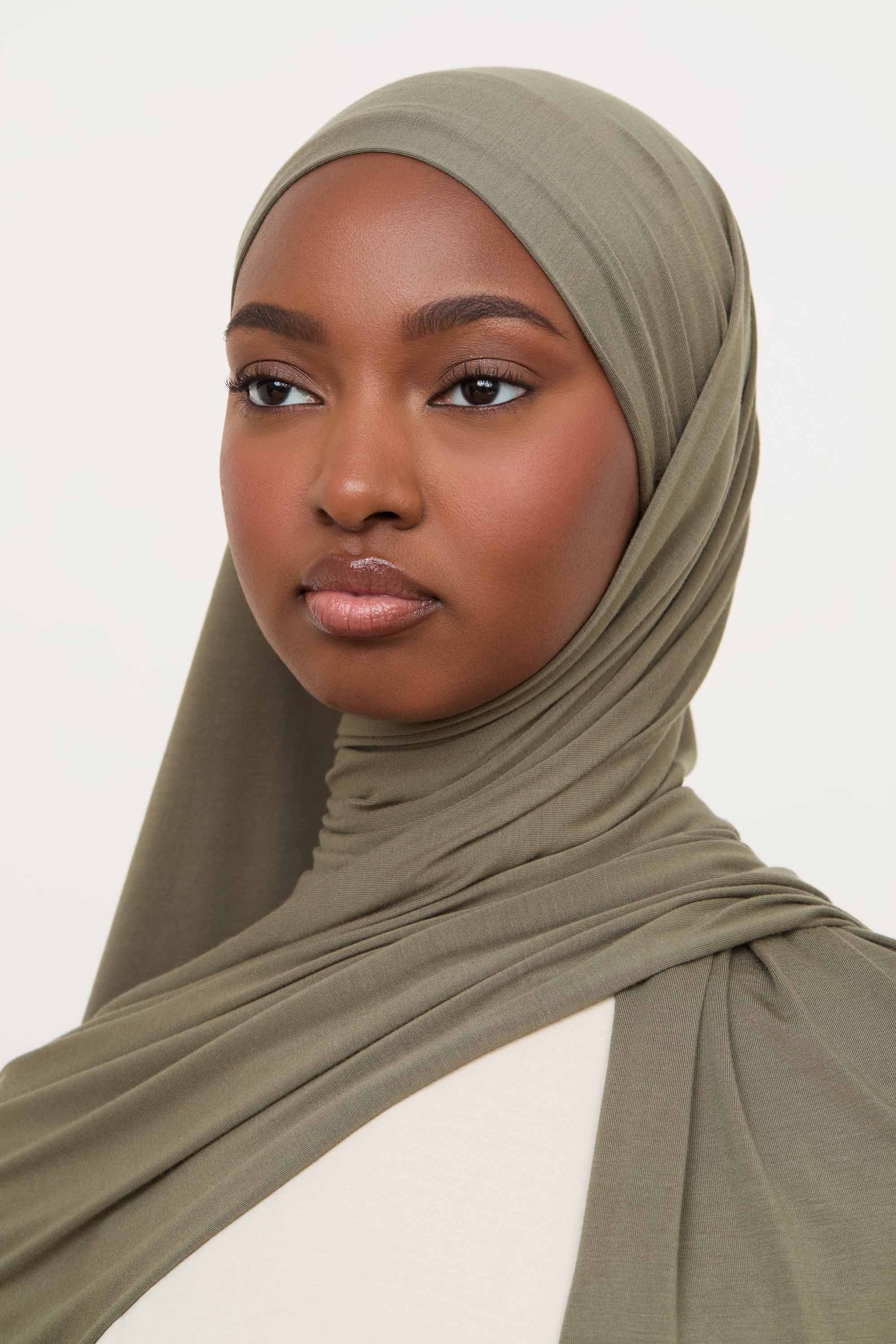 Bamboo Jersey Hijab - Dusty Olive Hijabs Veiled 