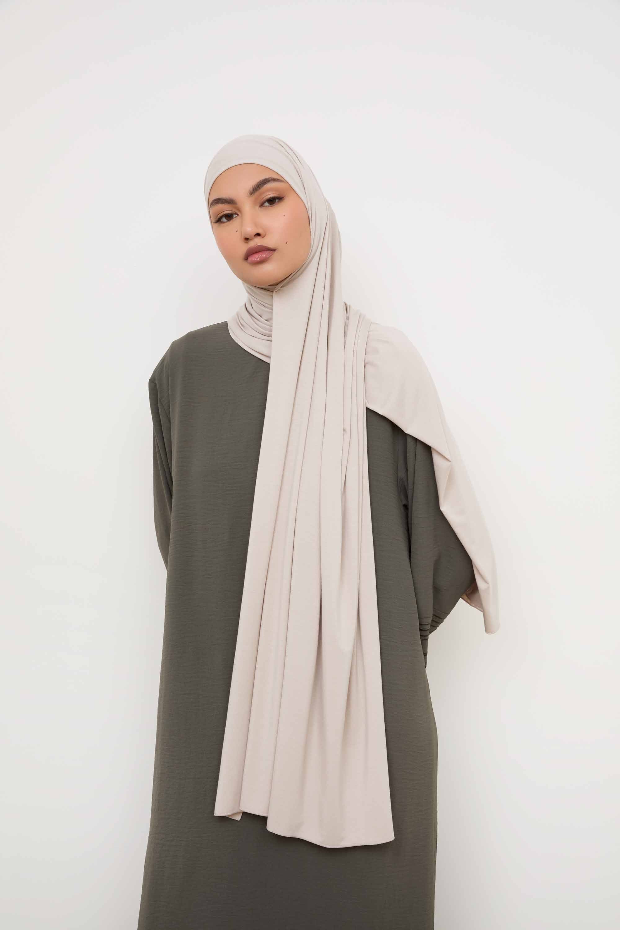 Bamboo Jersey Hijab - Stone Hijabs Veiled 