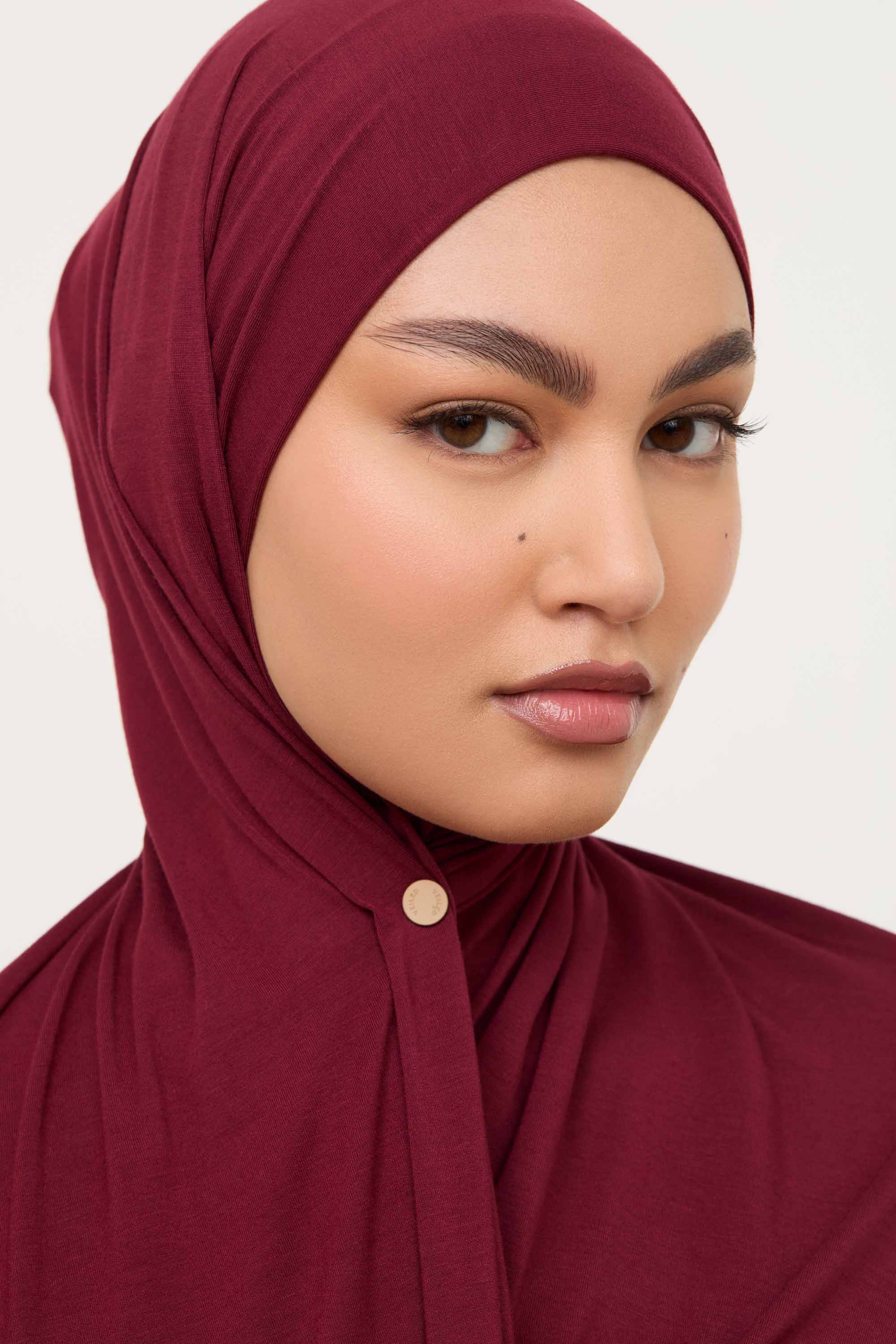 Bamboo Jersey Hijab - Truffle Cherry Hijabs Veiled 