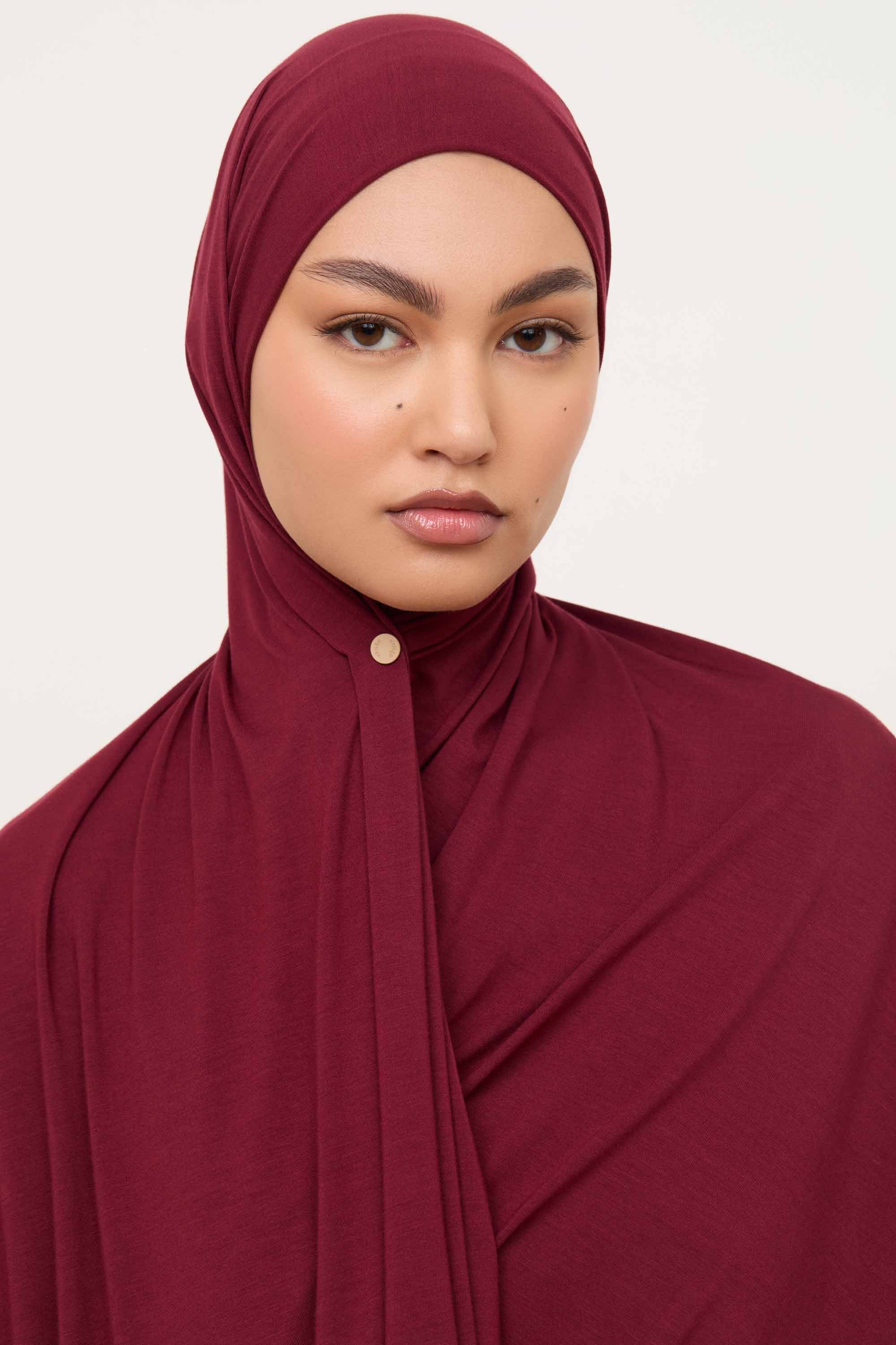 Bamboo Jersey Hijab - Truffle Cherry Hijabs Veiled 