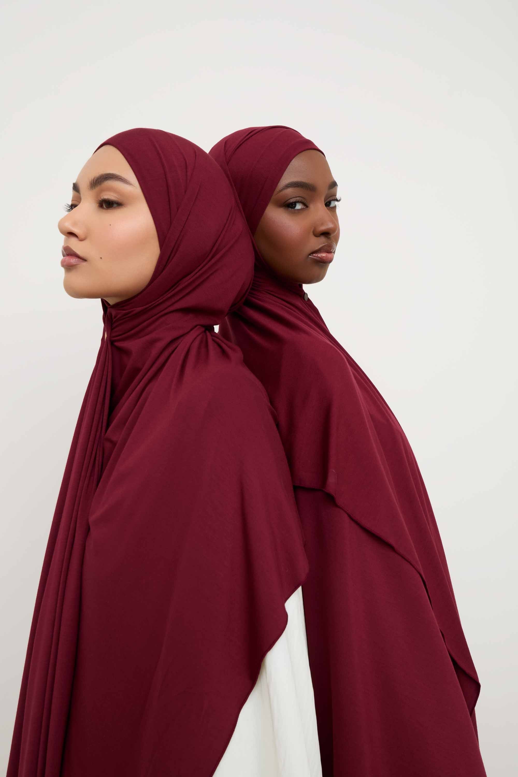 Bamboo Jersey Hijab - Truffle Cherry Hijabs Veiled 