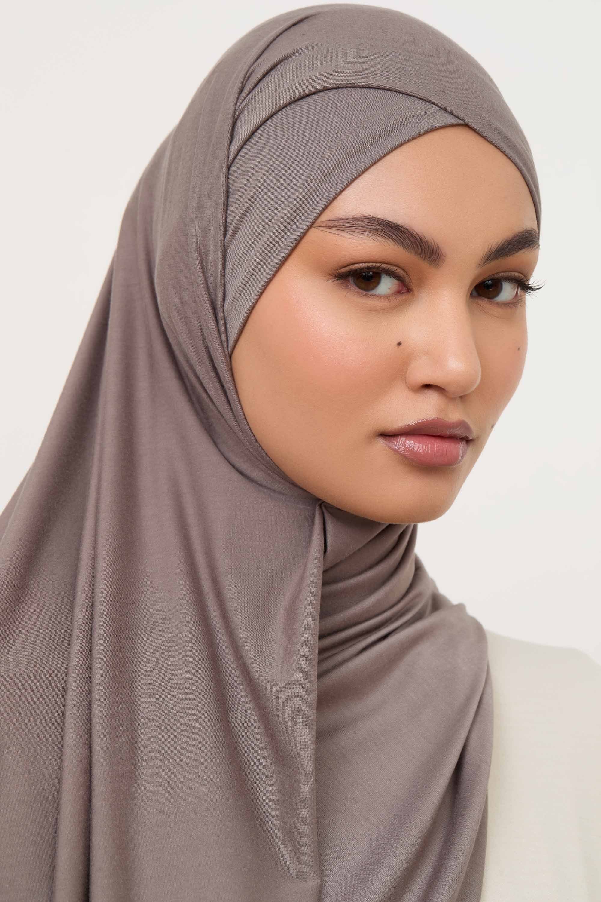 Bamboo Jersey Hijab - Truffle Grey Hijabs Veiled 