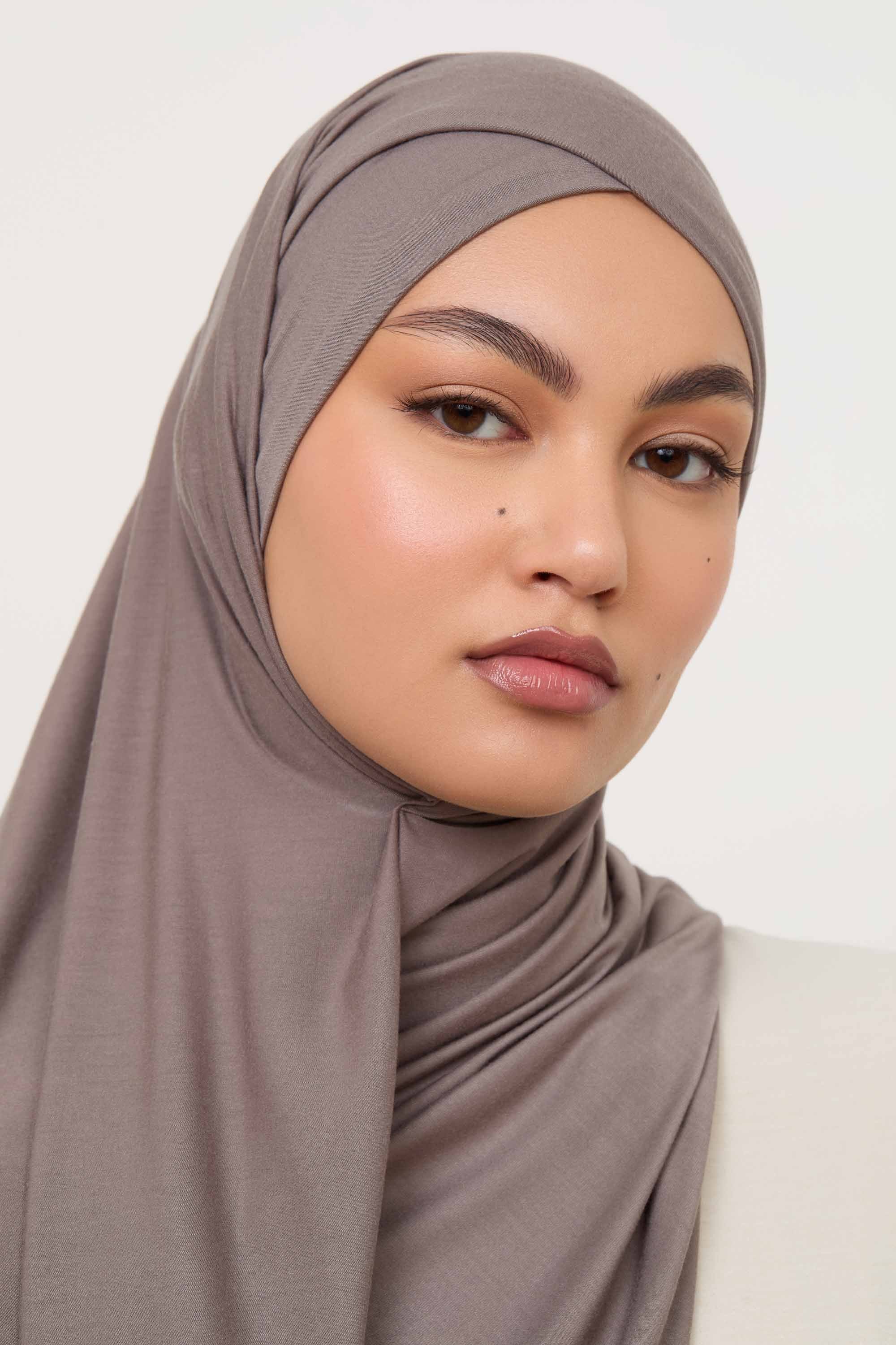 Bamboo Jersey Hijab - Truffle Grey Hijabs Veiled 